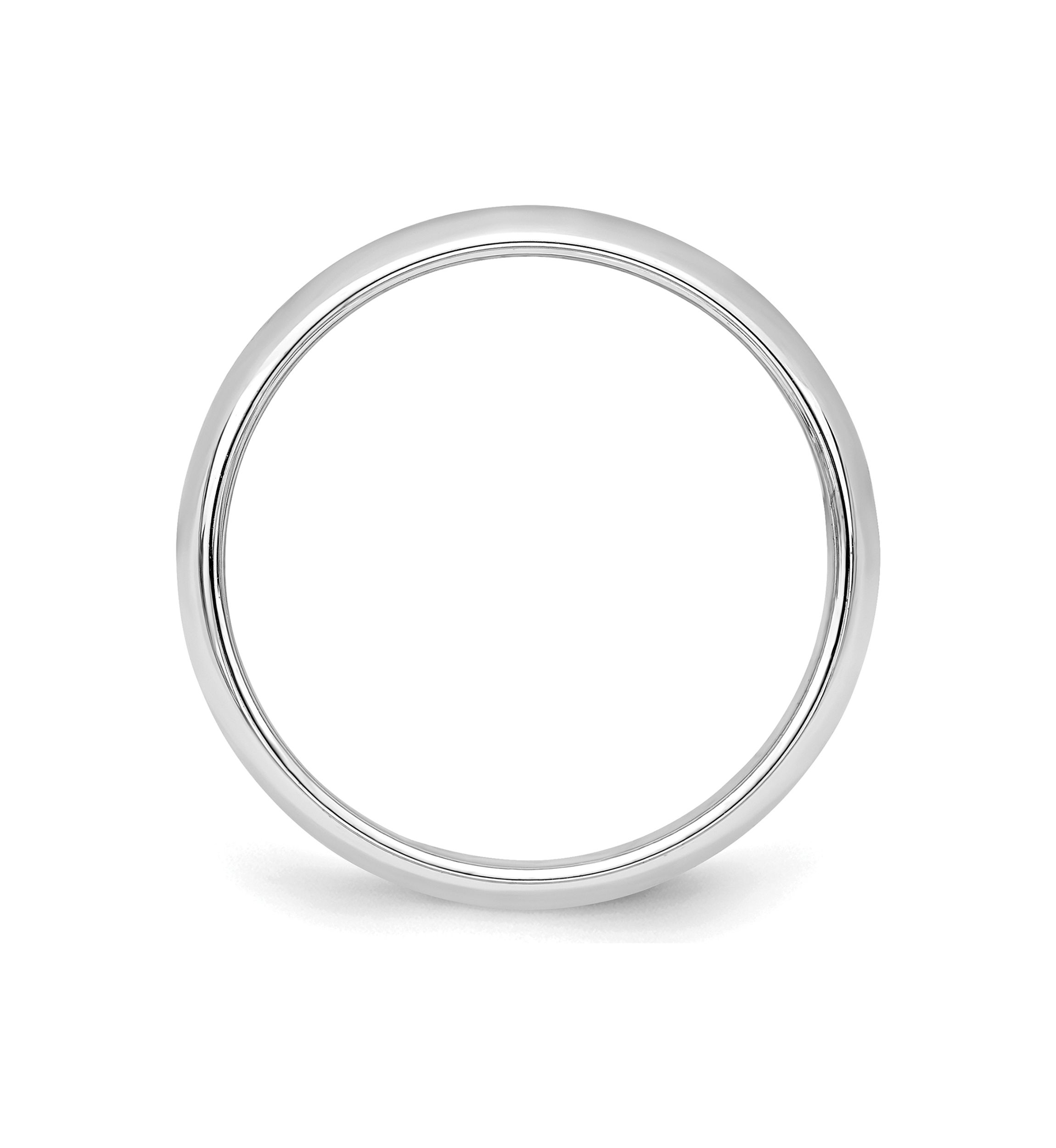 Sterling Silver Rhodium-Plated Half-Round Band