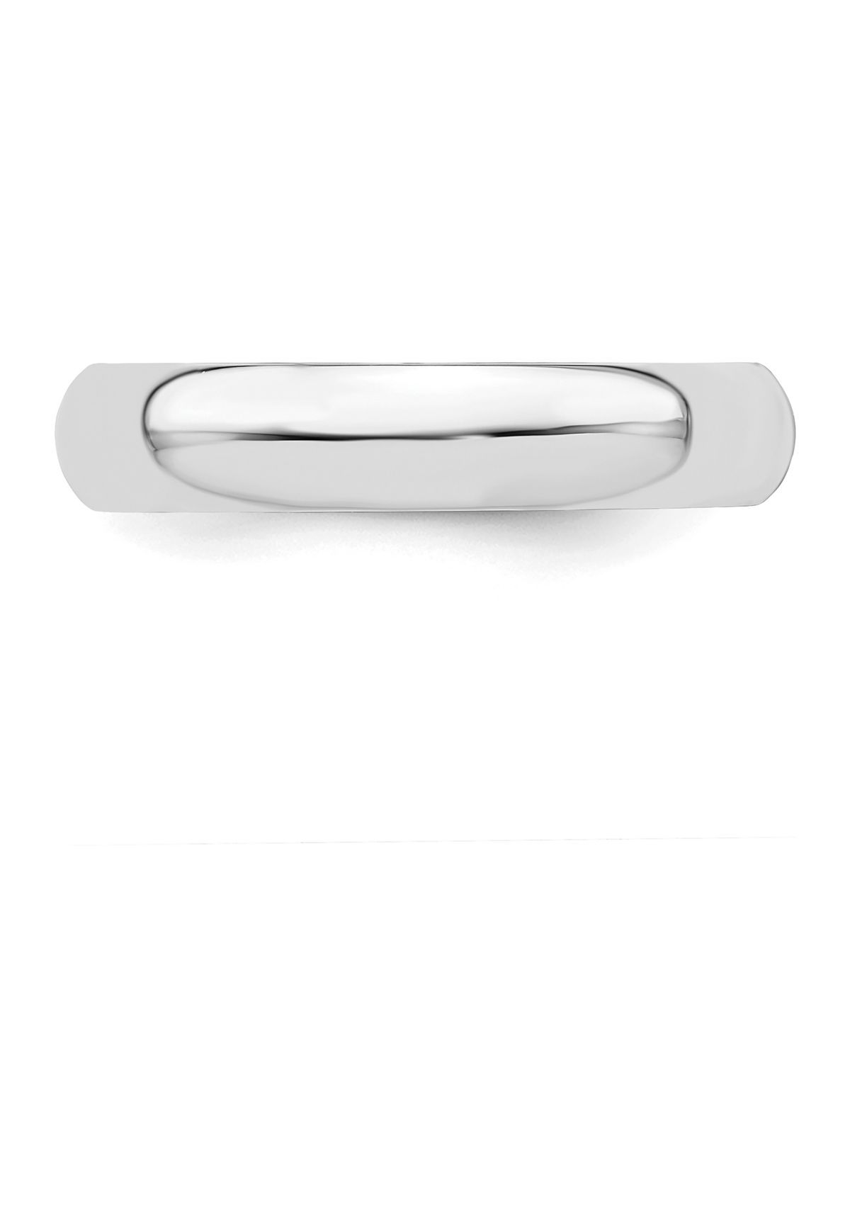 Sterling Silver Rhodium-Plated Half-Round Band