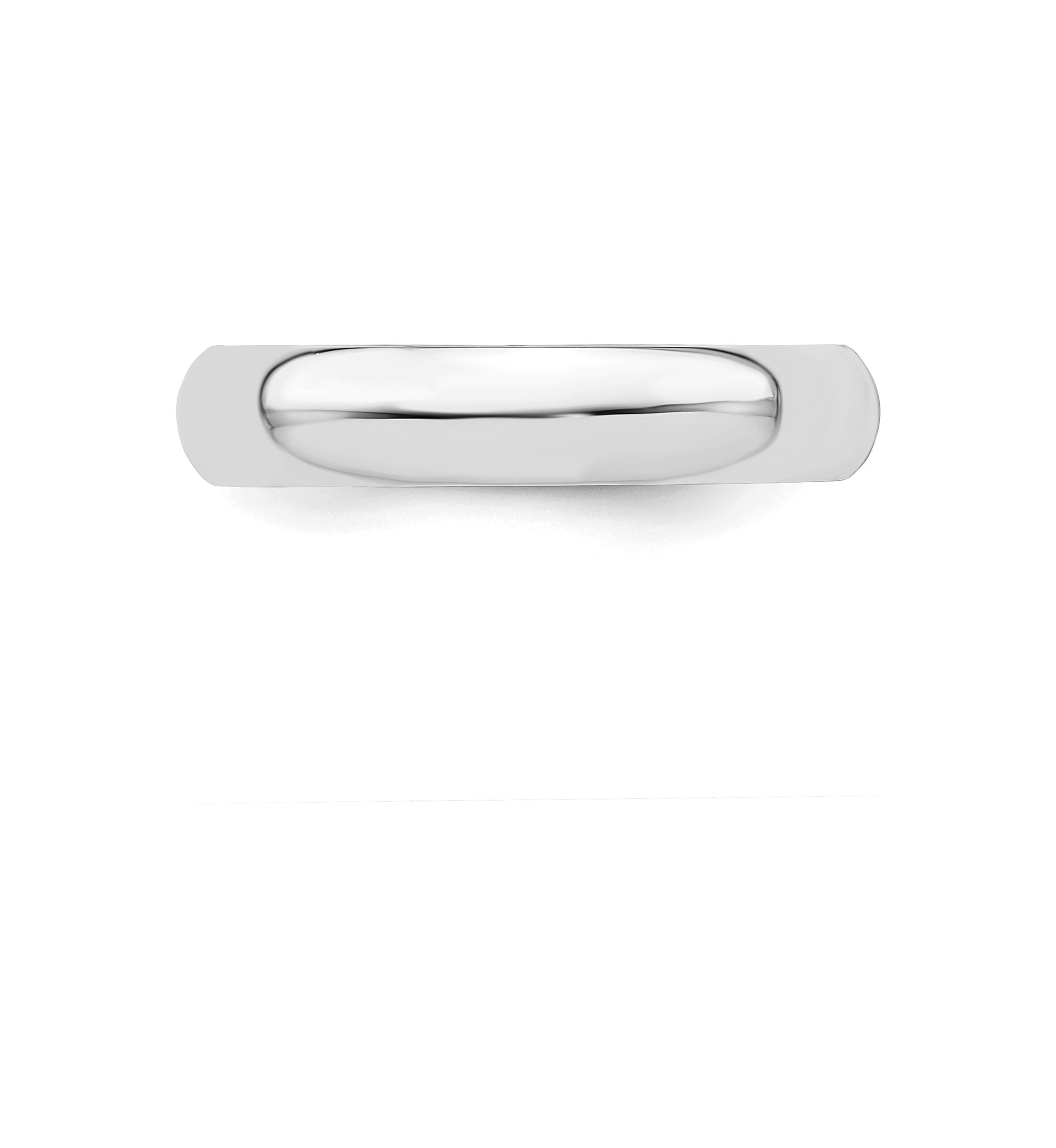 Sterling Silver Rhodium-Plated Half-Round Band