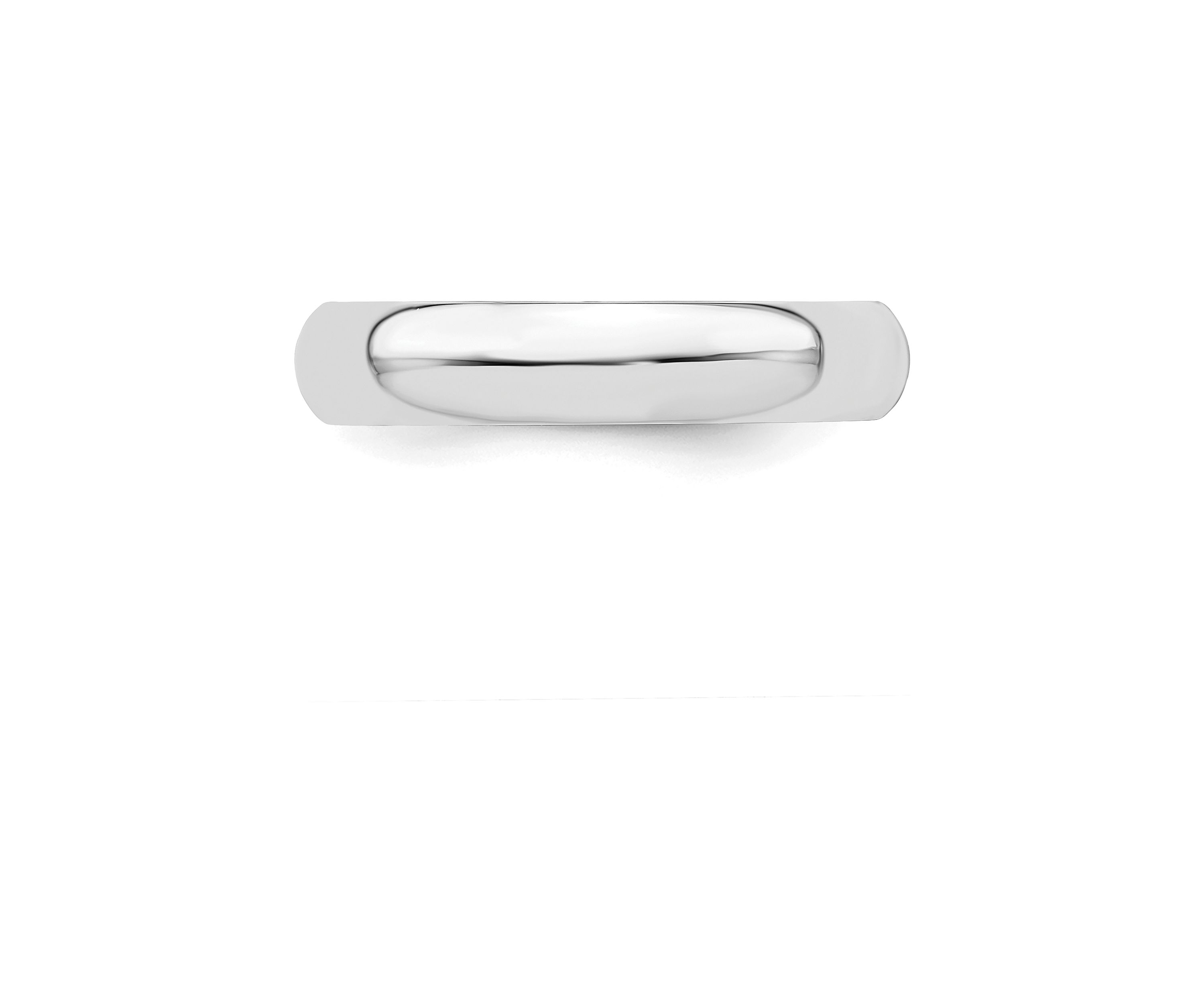 Sterling Silver Rhodium-Plated Half-Round Band