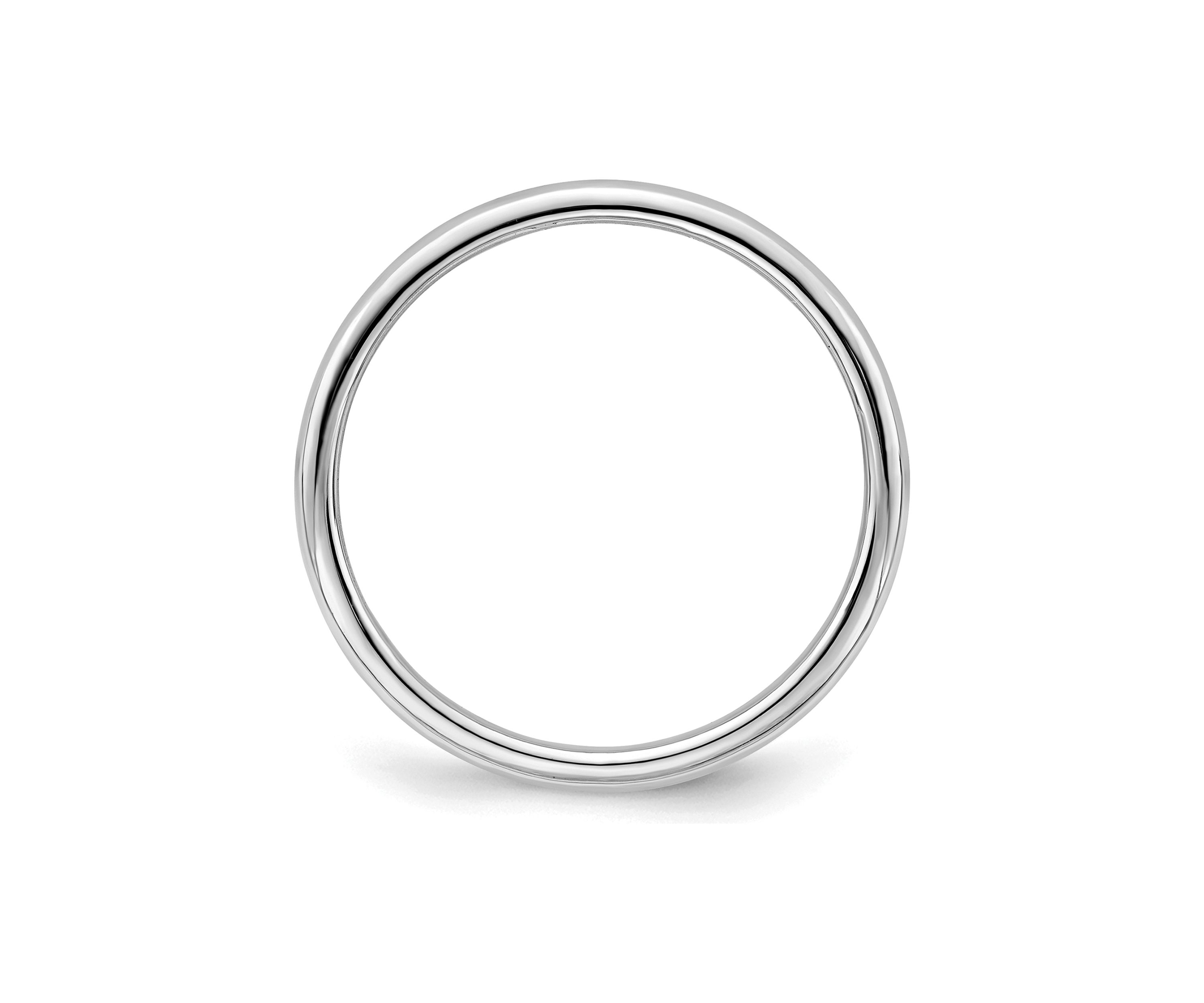 Sterling Silver Rhodium-Plated Half-Round Band