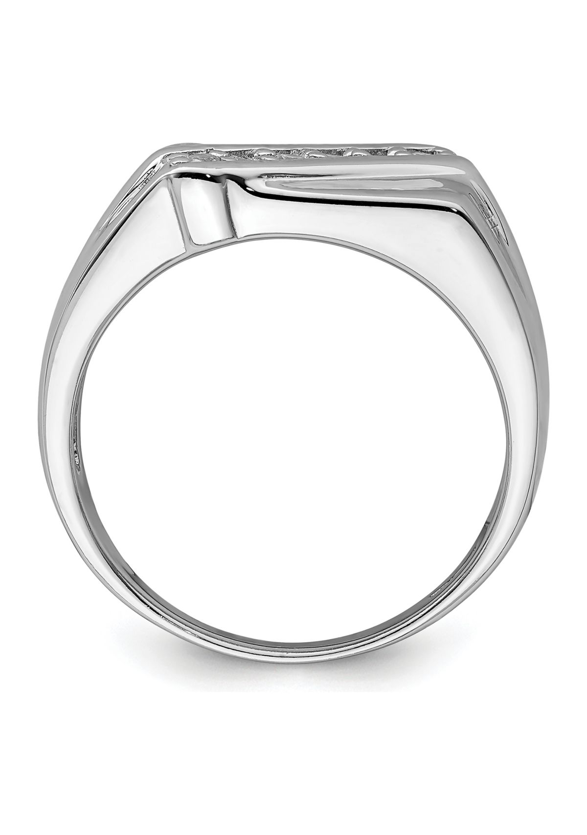 Sterling Silver Rhodium-Plated Fancy Cubic Zirconia Ring