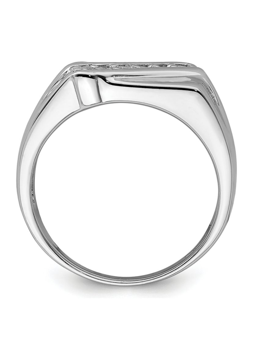 Sterling Silver Rhodium-Plated Fancy Cubic Zirconia Ring