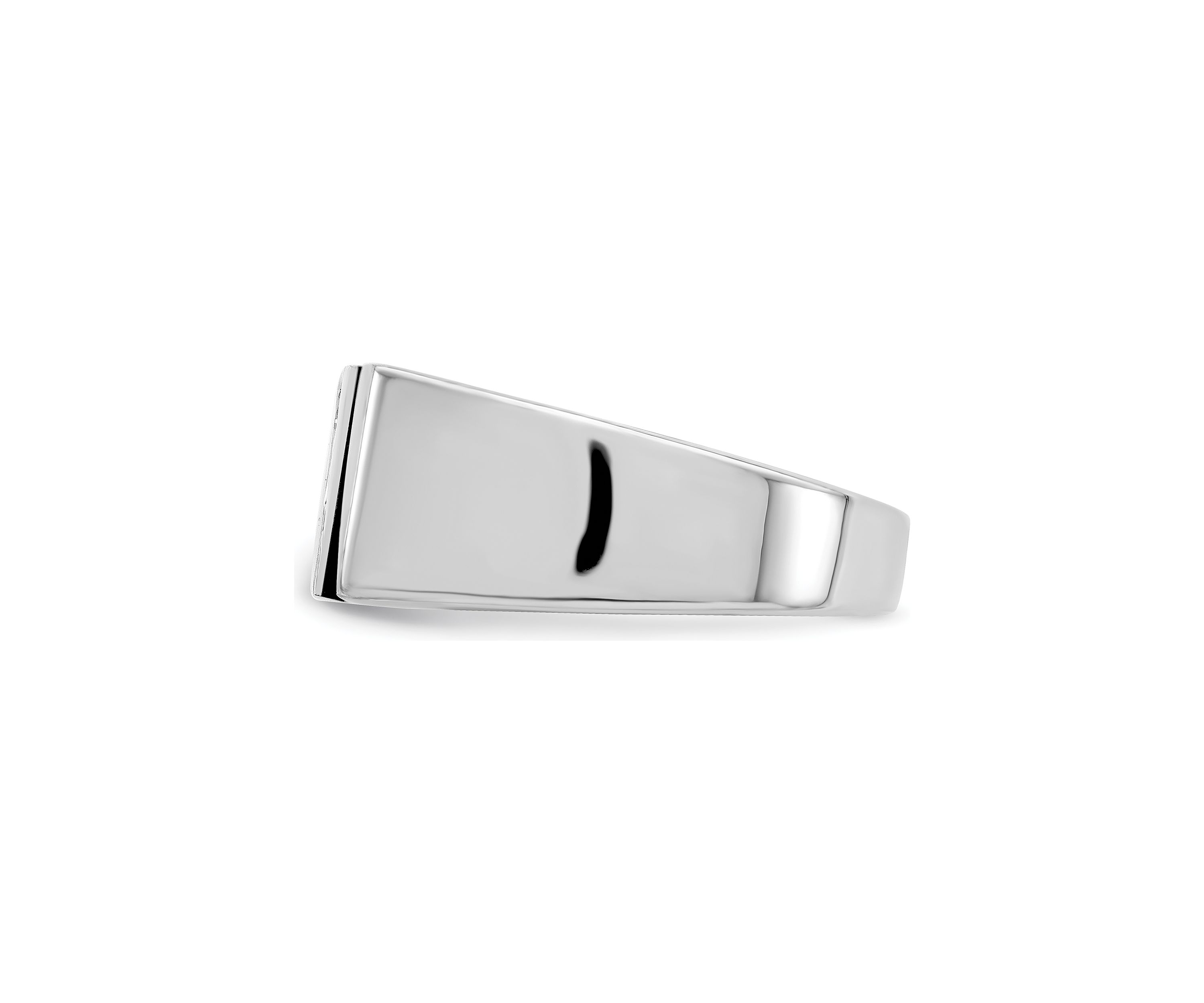 Mens Sterling Silver Rhodium-Plated Cubic Zirconia and Onyx Ring