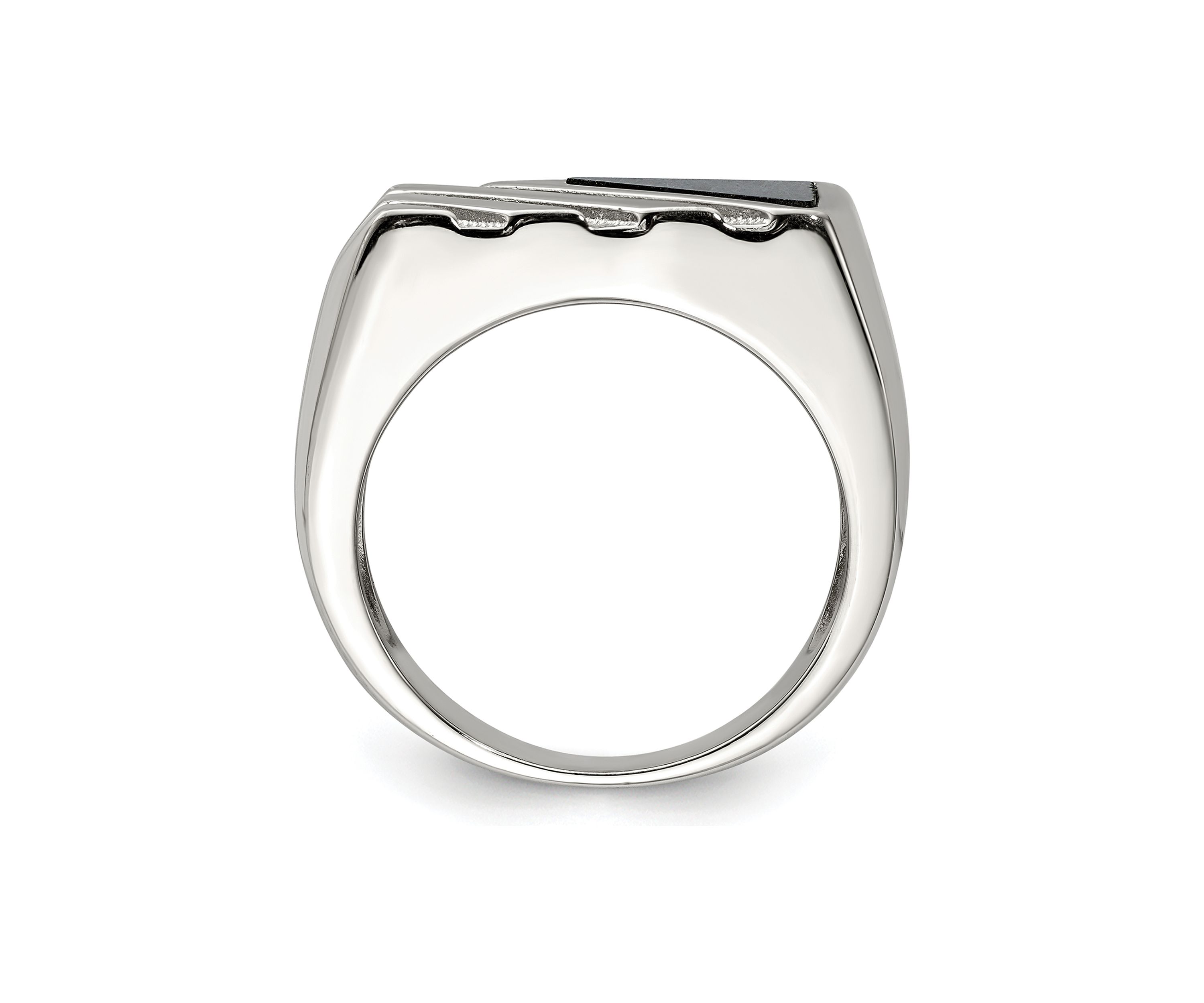 Mens Sterling Silver Onyx Ring