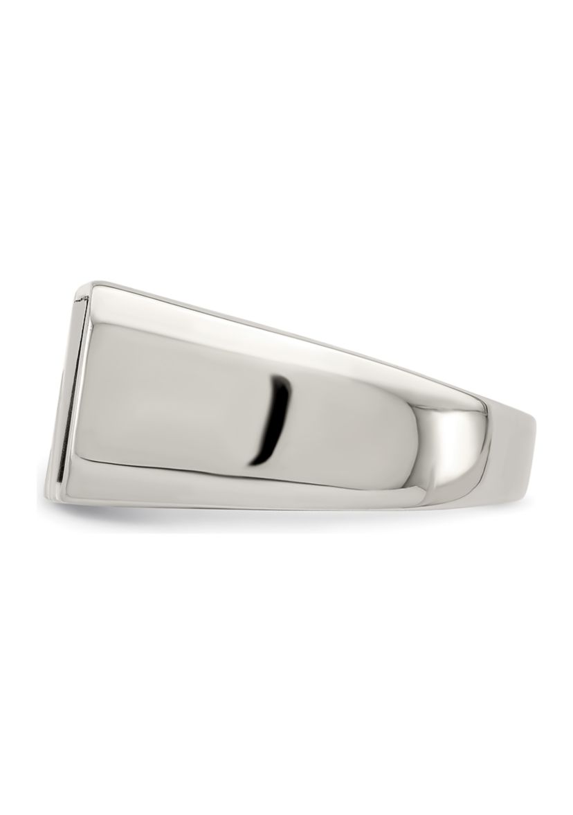 Mens Sterling Silver Onyx Ring