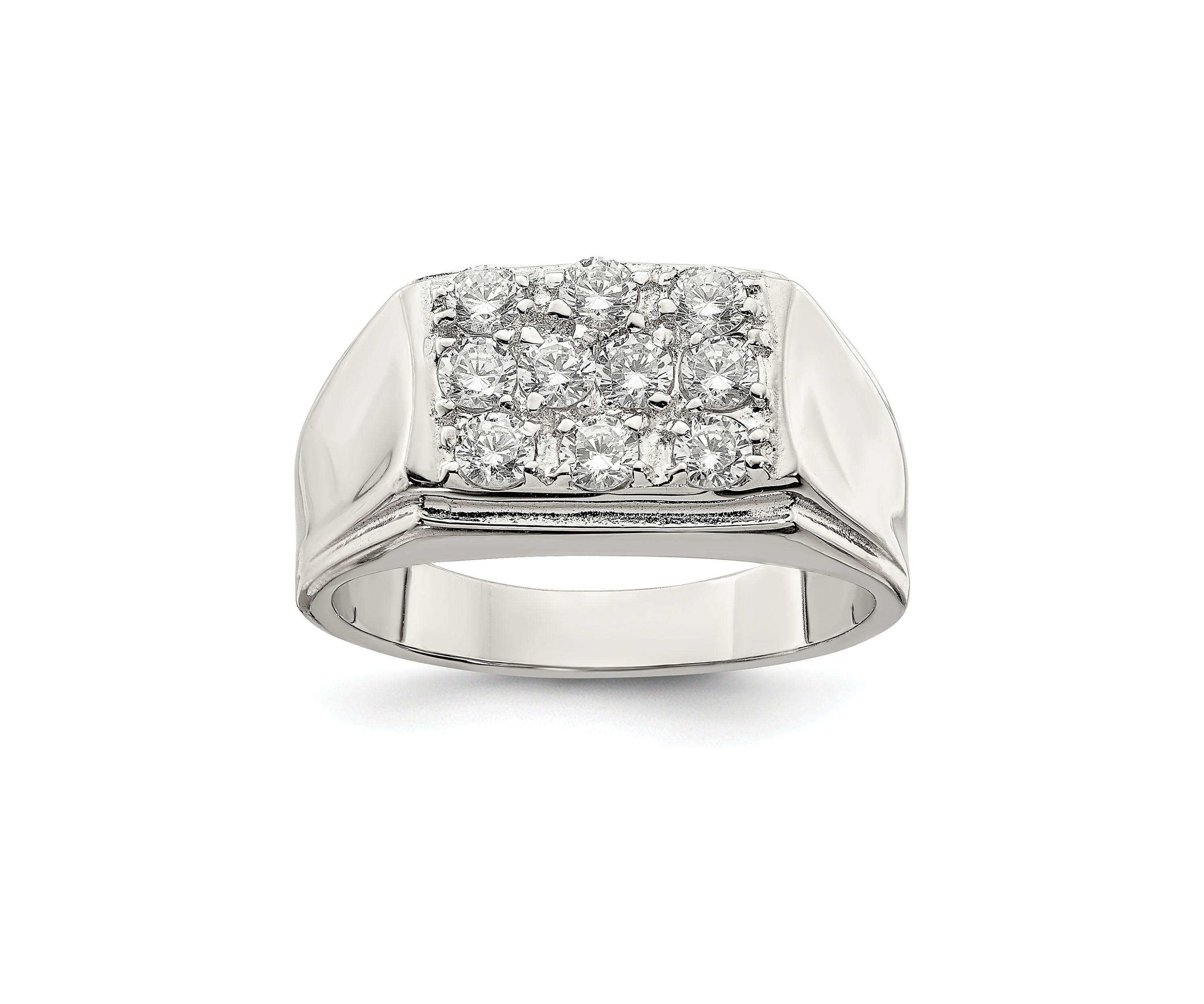 Mens Sterling Silver Cubic Zirconia Ring