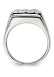 Mens Sterling Silver Cubic Zirconia Ring