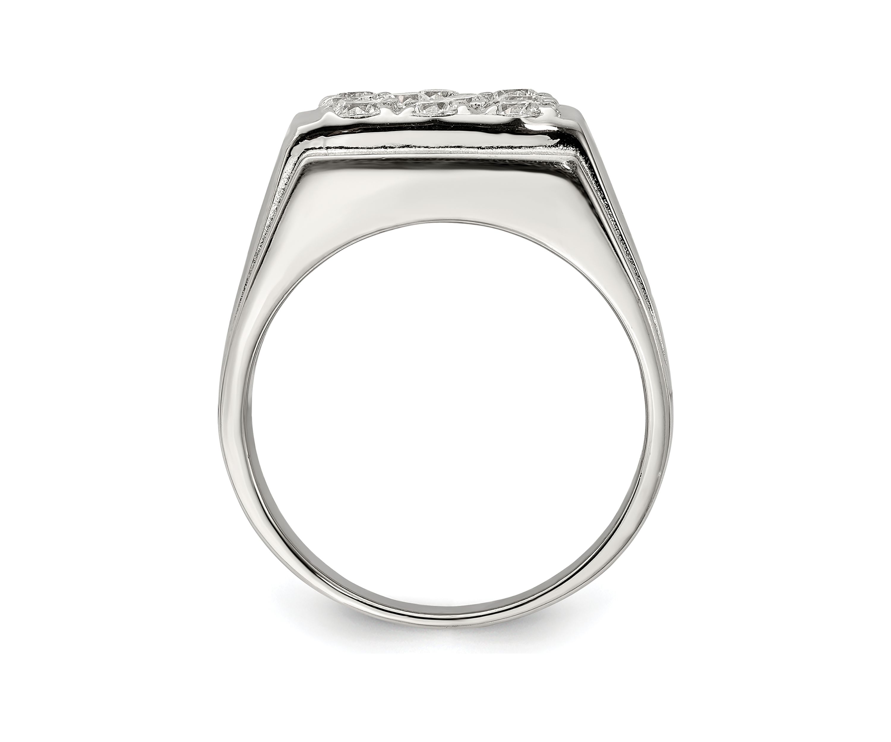 Mens Sterling Silver Cubic Zirconia Ring