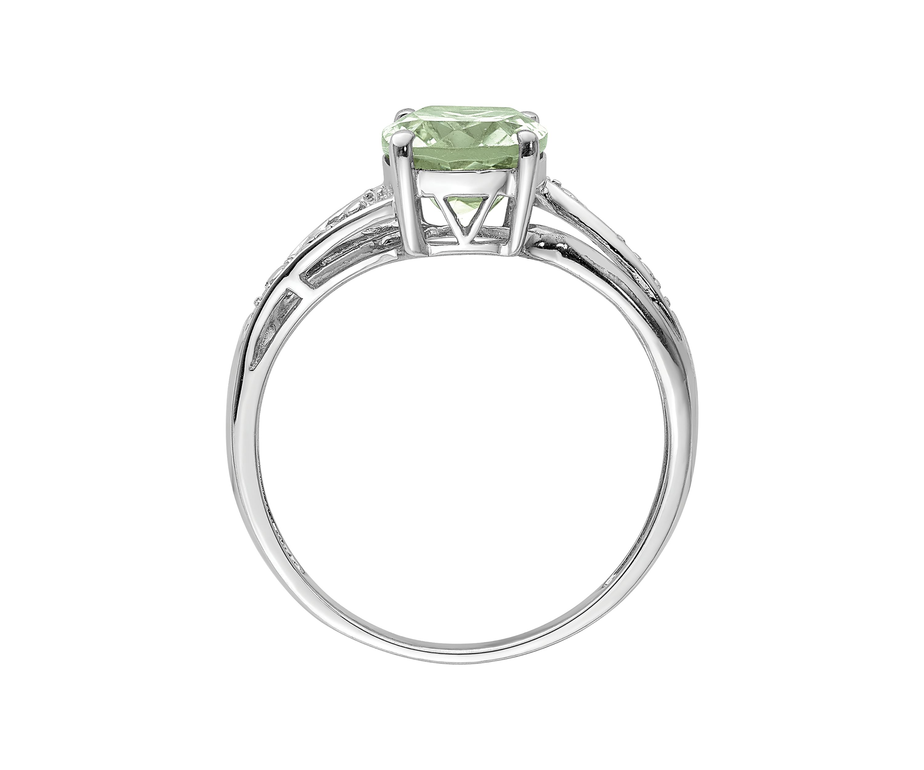 1.91 ct. t.w. Green Quartz and 1/10 ct. t.w. Diamond Ring in Sterling Silver and 14K True Two Tone Gold