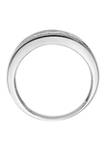 Mens 1/4 ct. t.w. Diamond Band in Rhodium Plated Sterling Silver