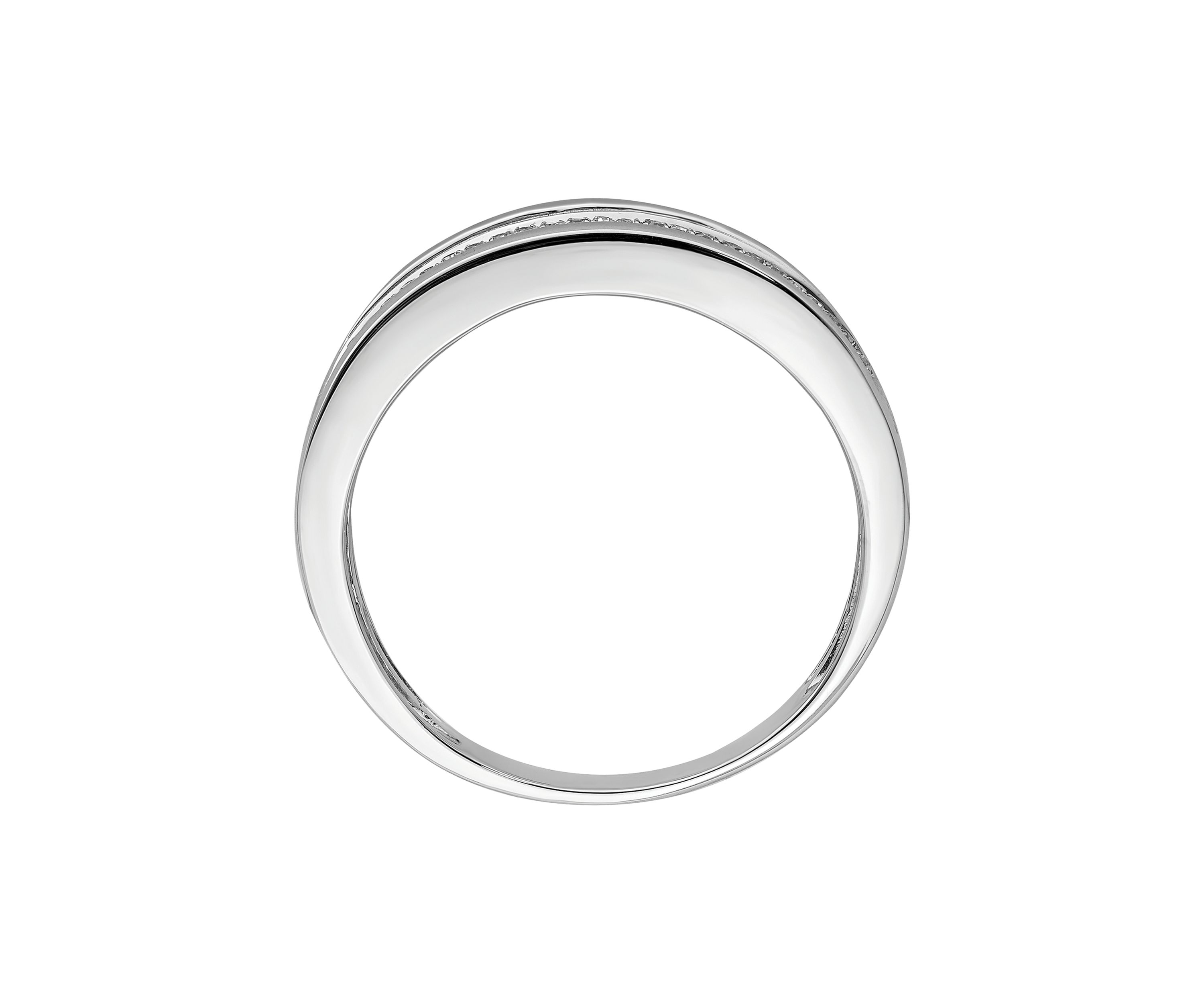 Mens 1/4 ct. t.w. Diamond Band in Rhodium Plated Sterling Silver