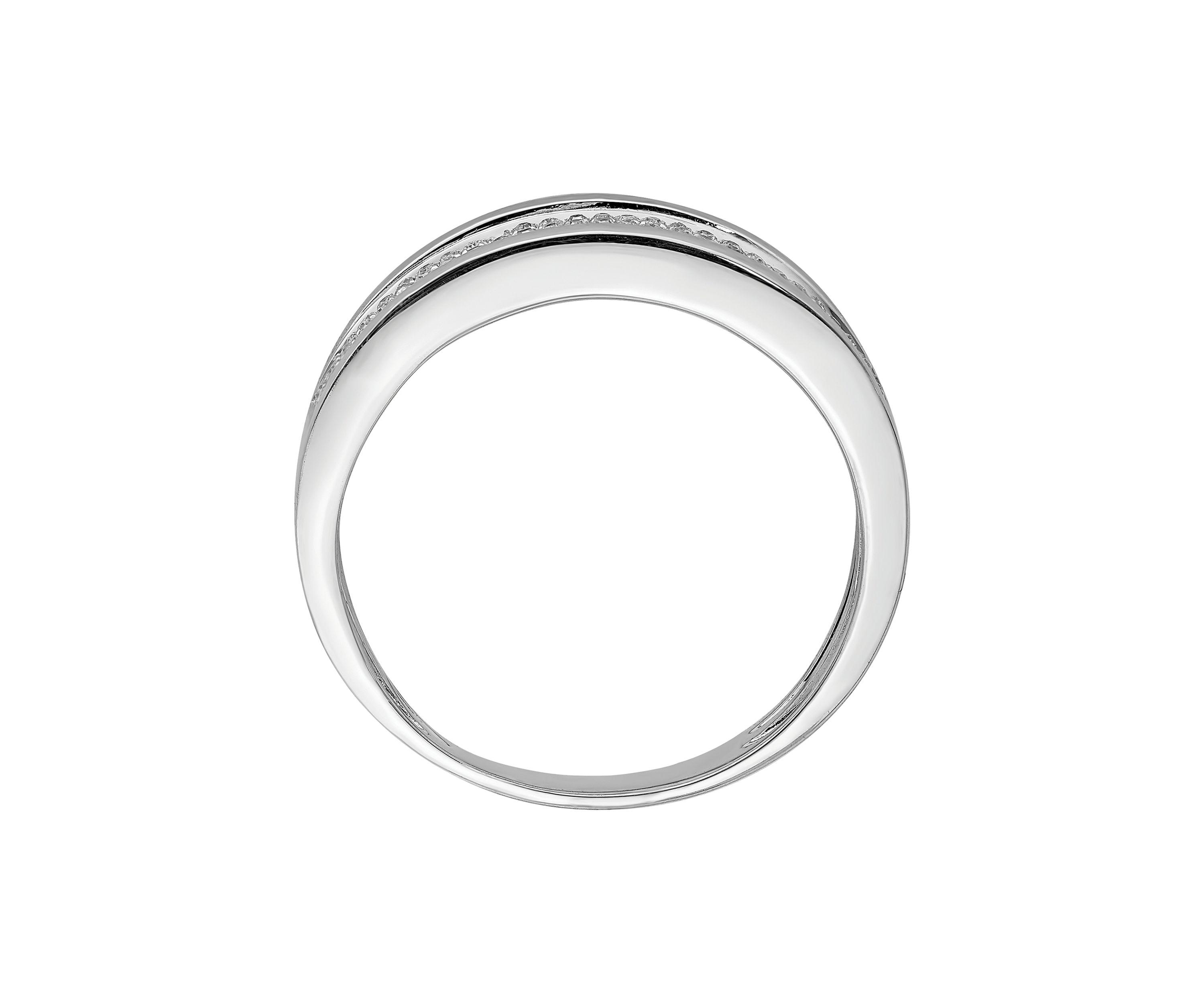 Mens 1/3 ct. t.w. Diamond Band in Rhodium Plated Sterling Silver