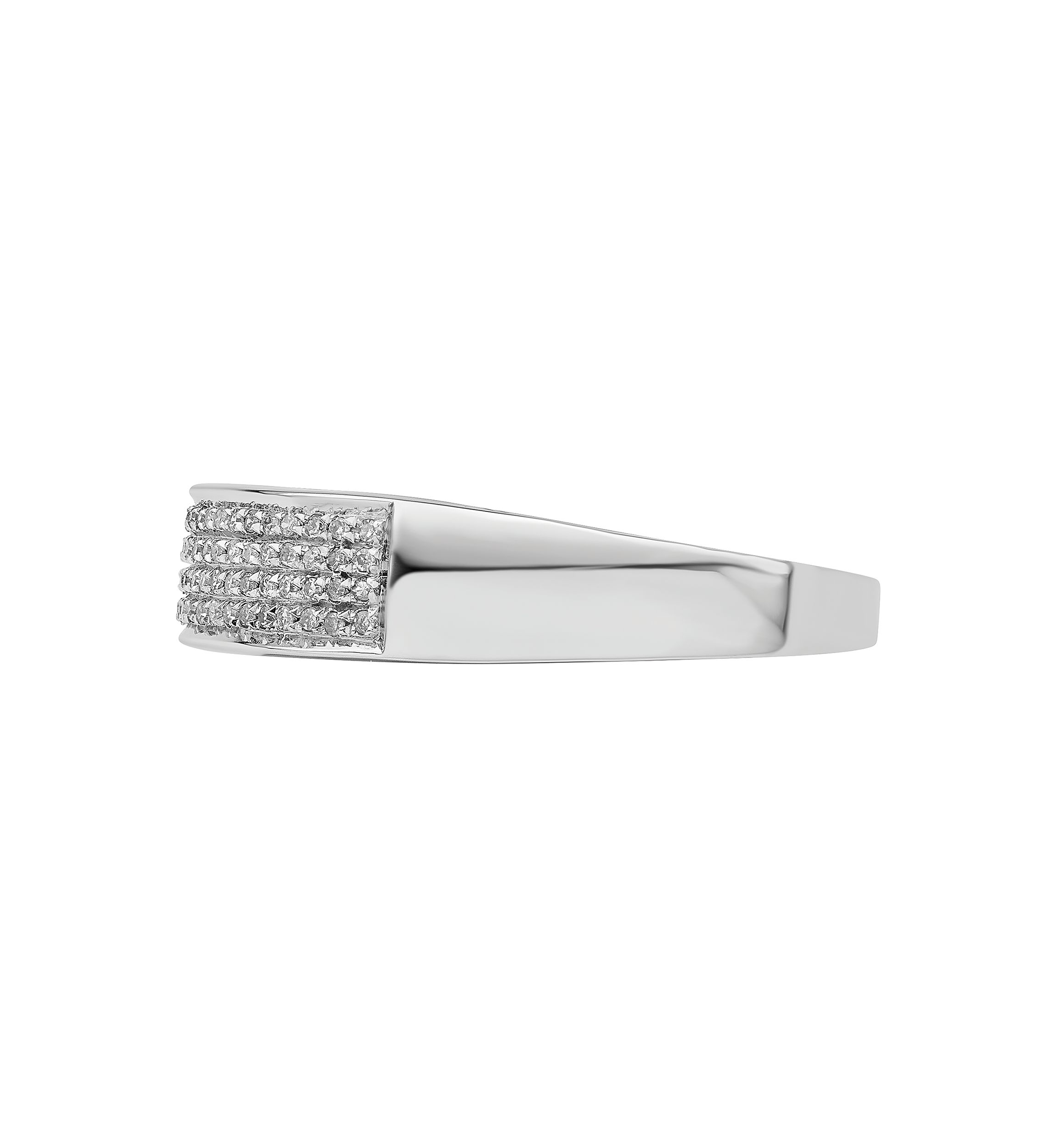 Mens 1/3 ct. t.w. Diamond Band in Rhodium Plated Sterling Silver