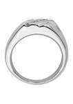Mens 1/6 ct. t.w. Diamond Ring in Rhodium Plated Sterling Silver