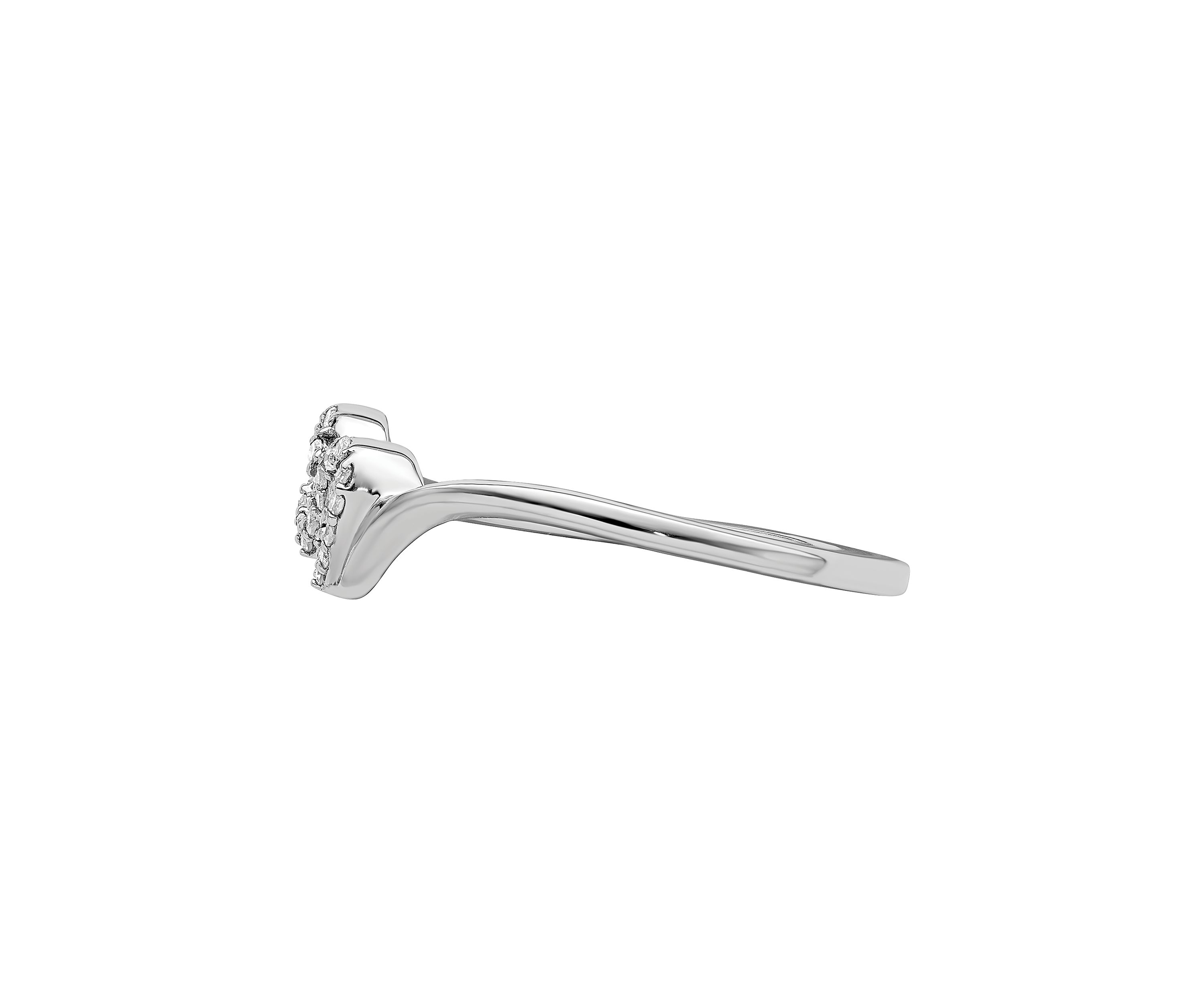 1/10 ct. t.w. Diamond Double Heart Promise Ring in Rhodium Plated Sterling Silver