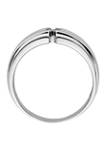 Mens 1/10 ct. t.w. Diamond Polished Ring in Rhodium Plated Sterling Silver