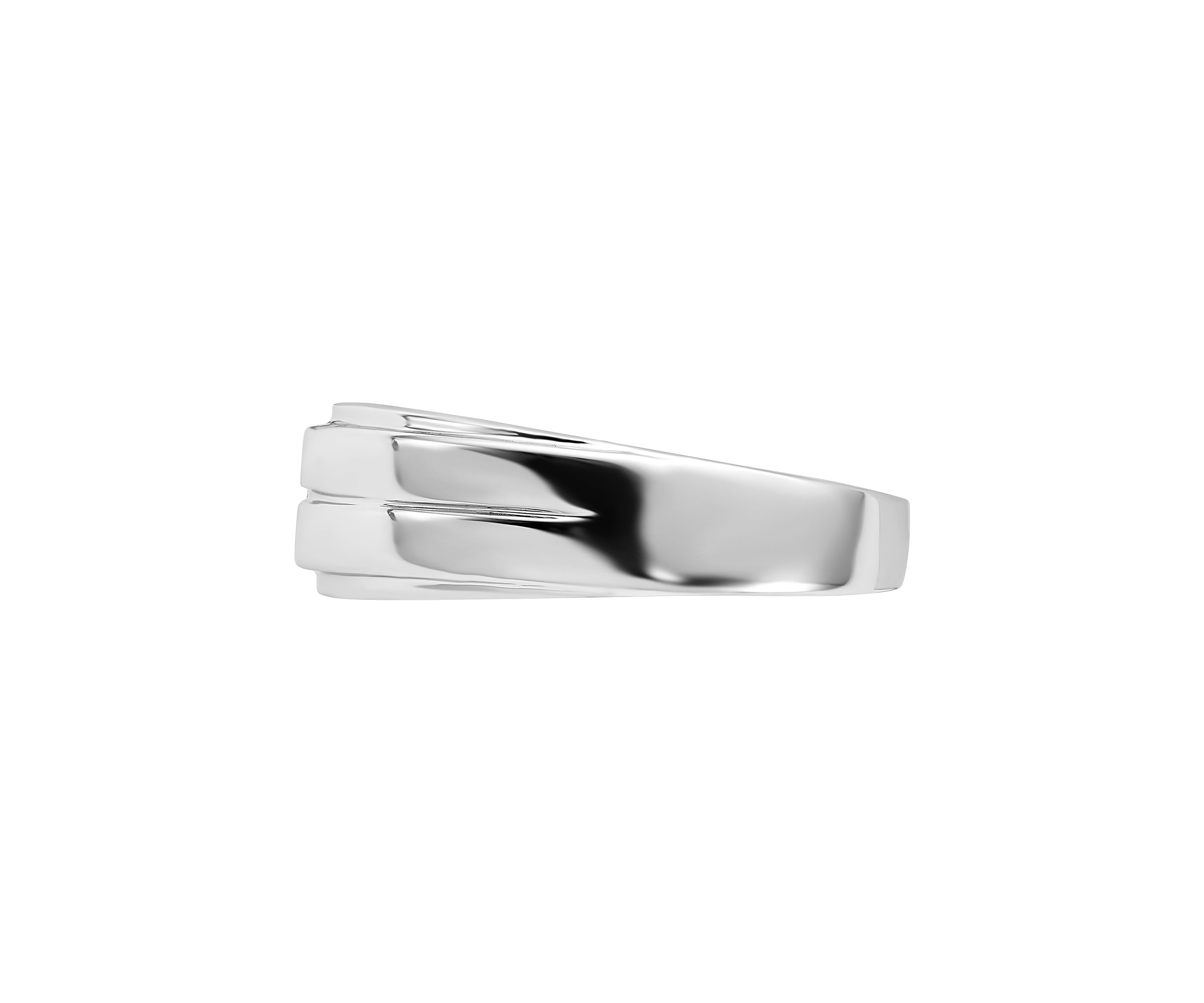 Mens 1/10 ct. t.w. Diamond Polished Ring in Rhodium Plated Sterling Silver