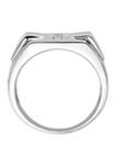 1/10 ct. t.w. Diamond Cross Ring in Rhodium Plated Sterling Silver