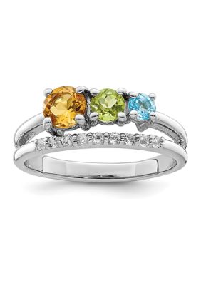 Belk & Co. 7/8 ct. t.w. Citrine, Peridot, Swiss Blue Topaz and White ...