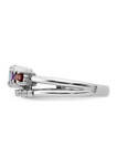 1.02 ct. t.w. Light Swiss Blue Topaz, Amethyst, Garnet and White Topaz Ring in Rhodium-Plated Sterling Silver