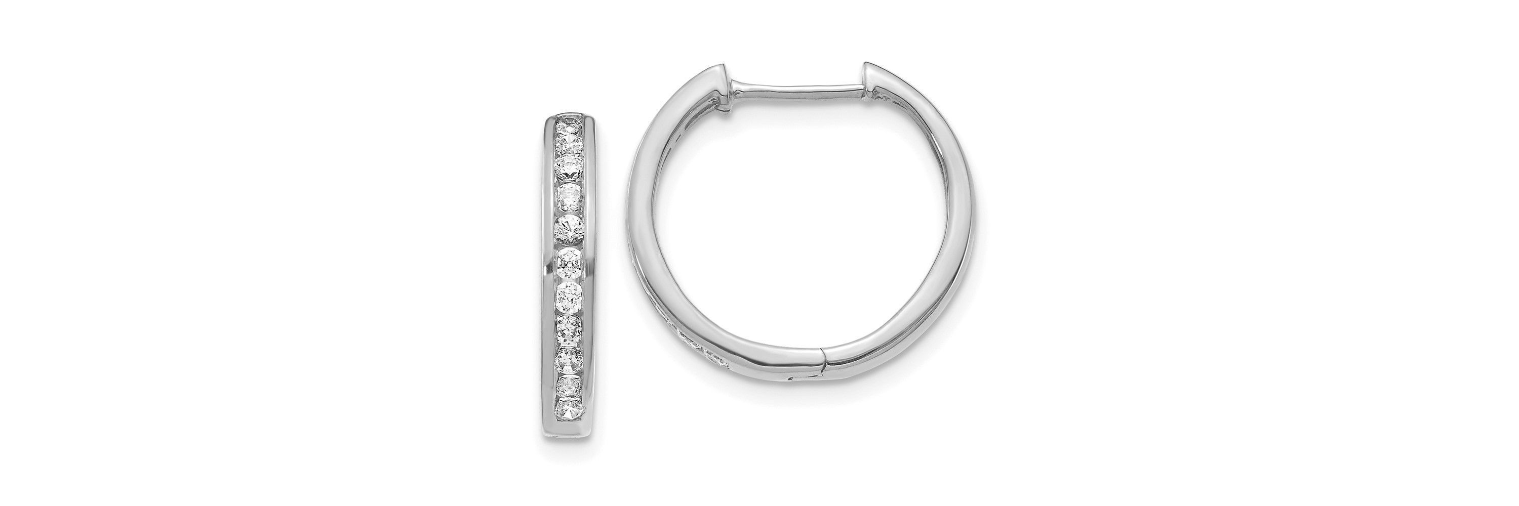 1/2 ct. t.w. Diamond Hinged Hoop Earrings in 14K Gold