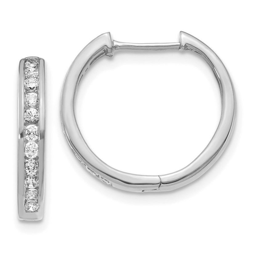 1/2 ct. t.w. Diamond Hinged Hoop Earrings in 14K Gold