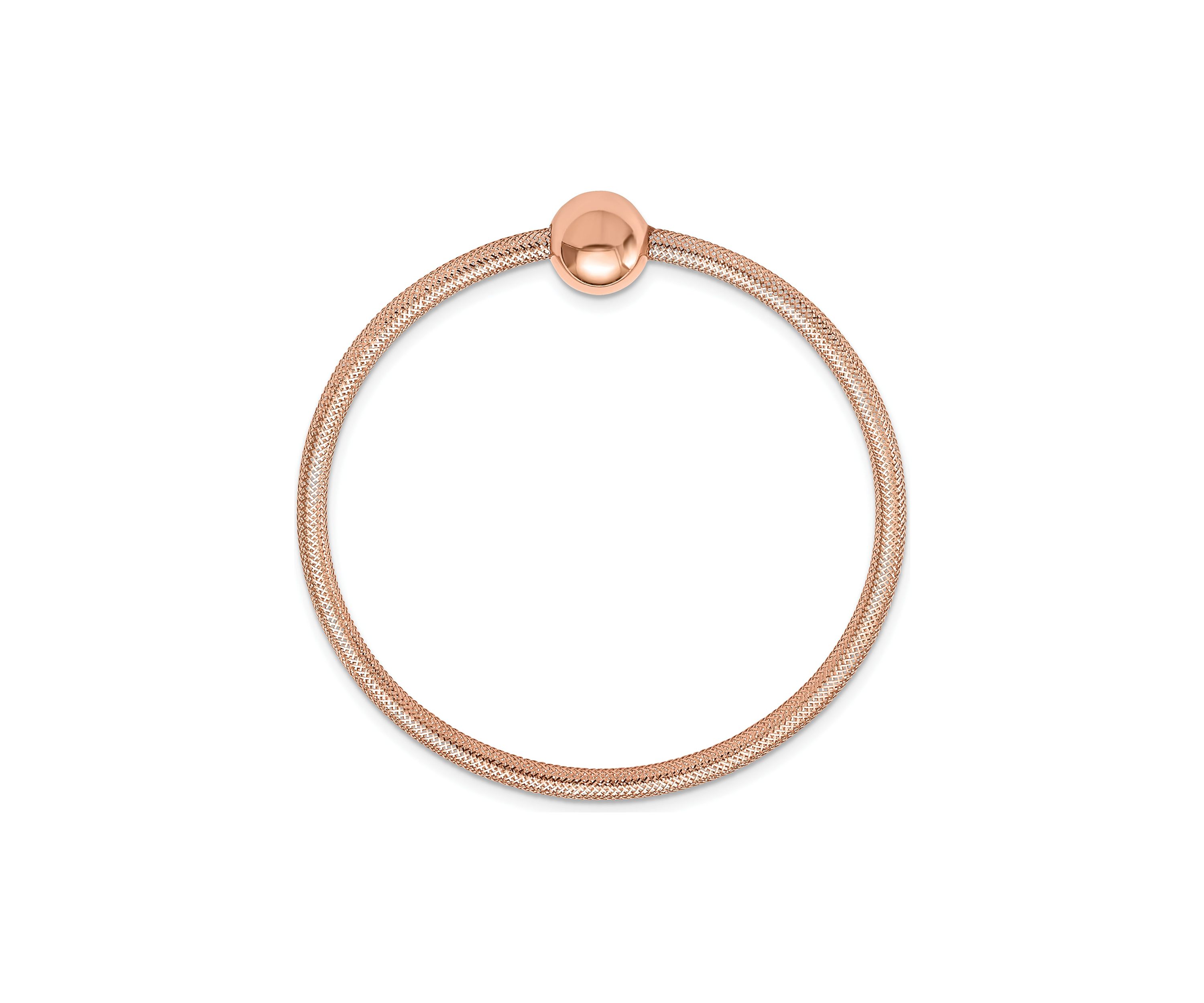 14K Yellow Gold Polished with Bead Stretch Bracelet