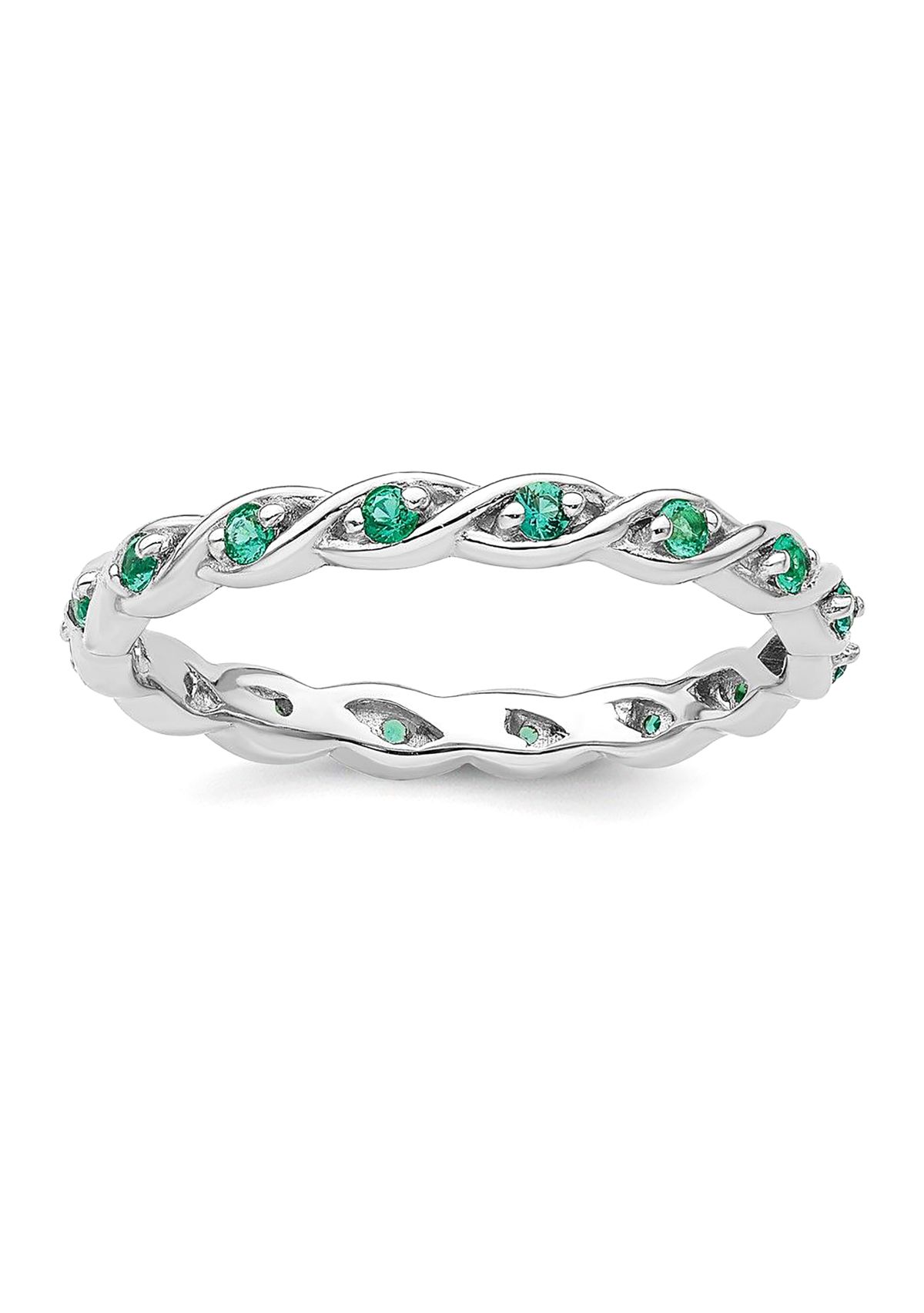 Belk & Co. Lab Created 1/5 ct. t.w. Created Emerald Stackable ...