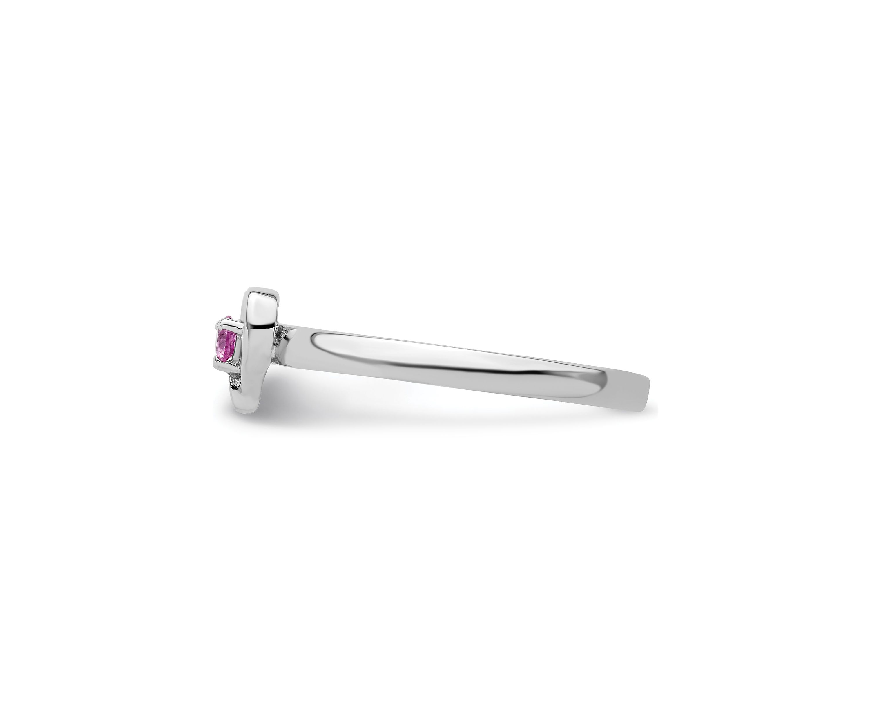 1/10 ct. t.w. Lab Created Pink Sapphire Heart Stackable Expressions Ring in Sterling Silver