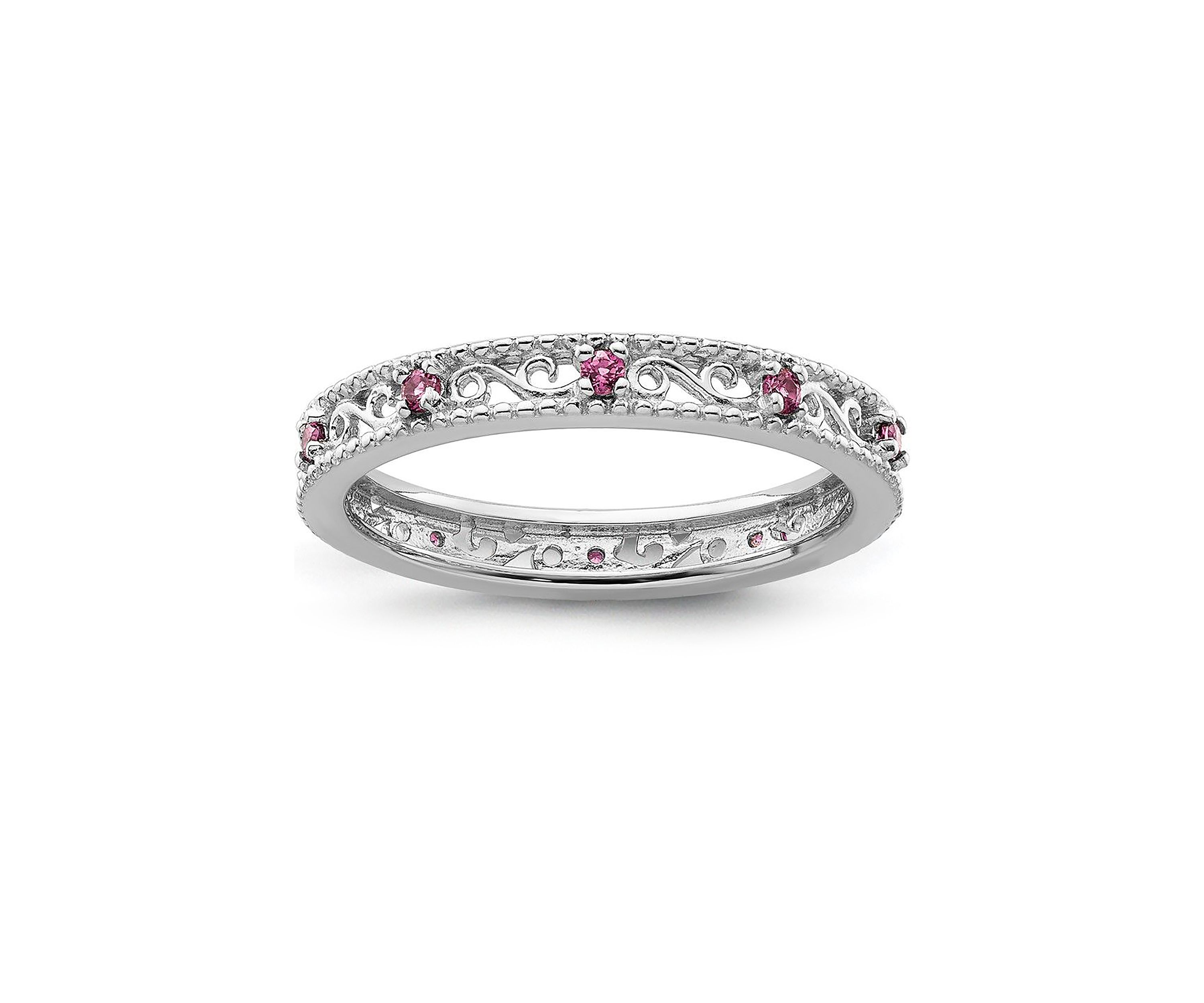 1/4 ct. t.w. Rhodolite Garnet Stackable Expressions Ring in Sterling Silver