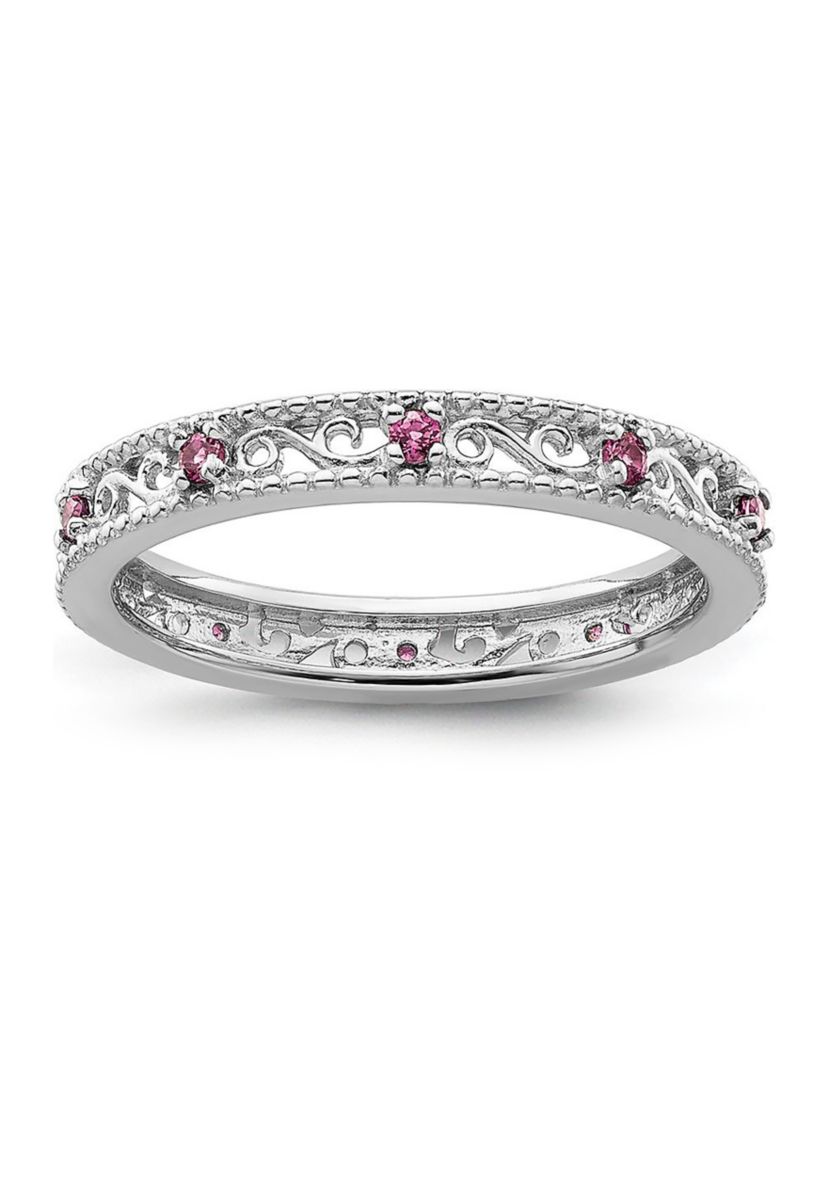 1/4 ct. t.w. Rhodolite Garnet Stackable Expressions Ring in Sterling Silver