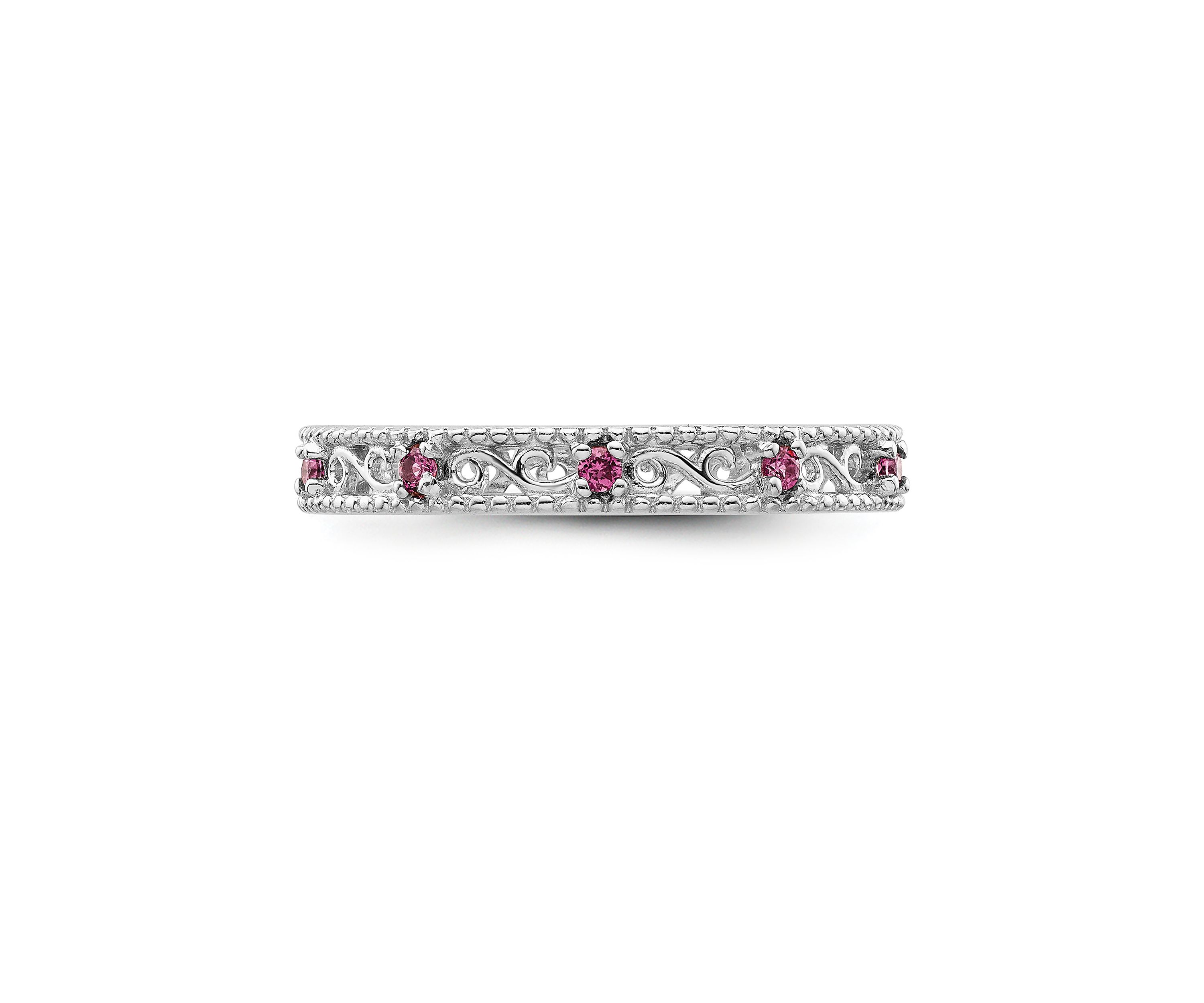 1/4 ct. t.w. Rhodolite Garnet Stackable Expressions Ring in Sterling Silver