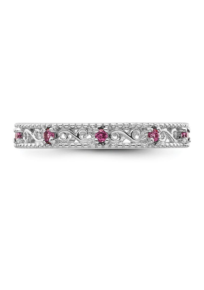 1/4 ct. t.w. Rhodolite Garnet Stackable Expressions Ring in Sterling Silver