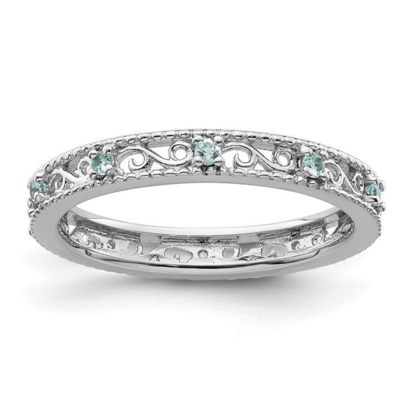 1/5 ct. t.w. Blue Topaz Stackable Expressions Ring in Sterling Silver