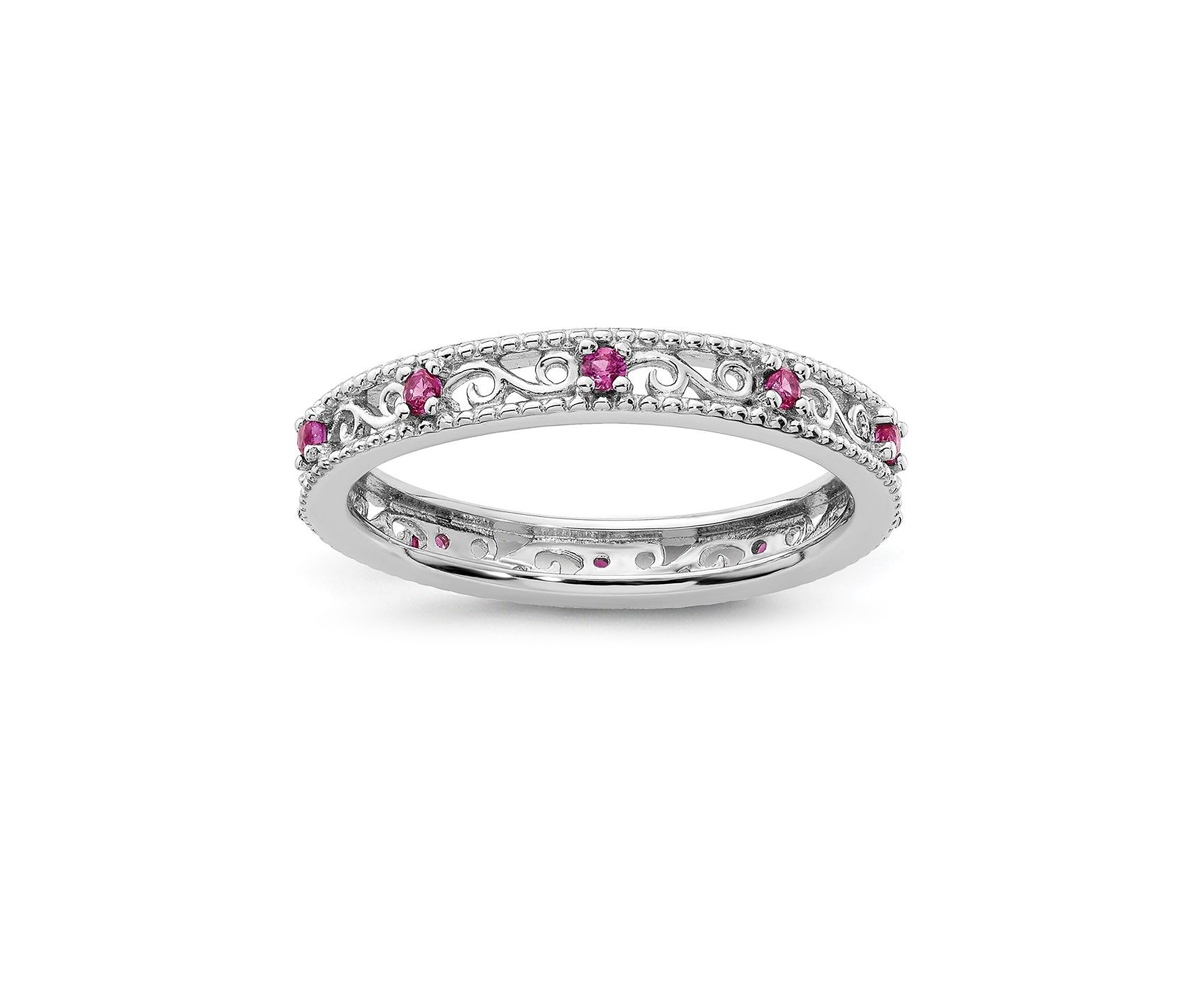 Lab Created 1/5 ct. t.w. Created Ruby Stackable Expressions Ring in Sterling Silver
