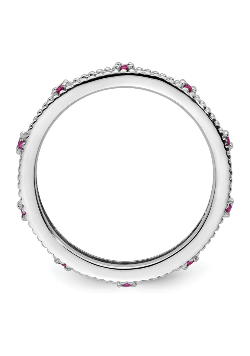 Lab Created 1/5 ct. t.w. Created Ruby Stackable Expressions Ring in Sterling Silver