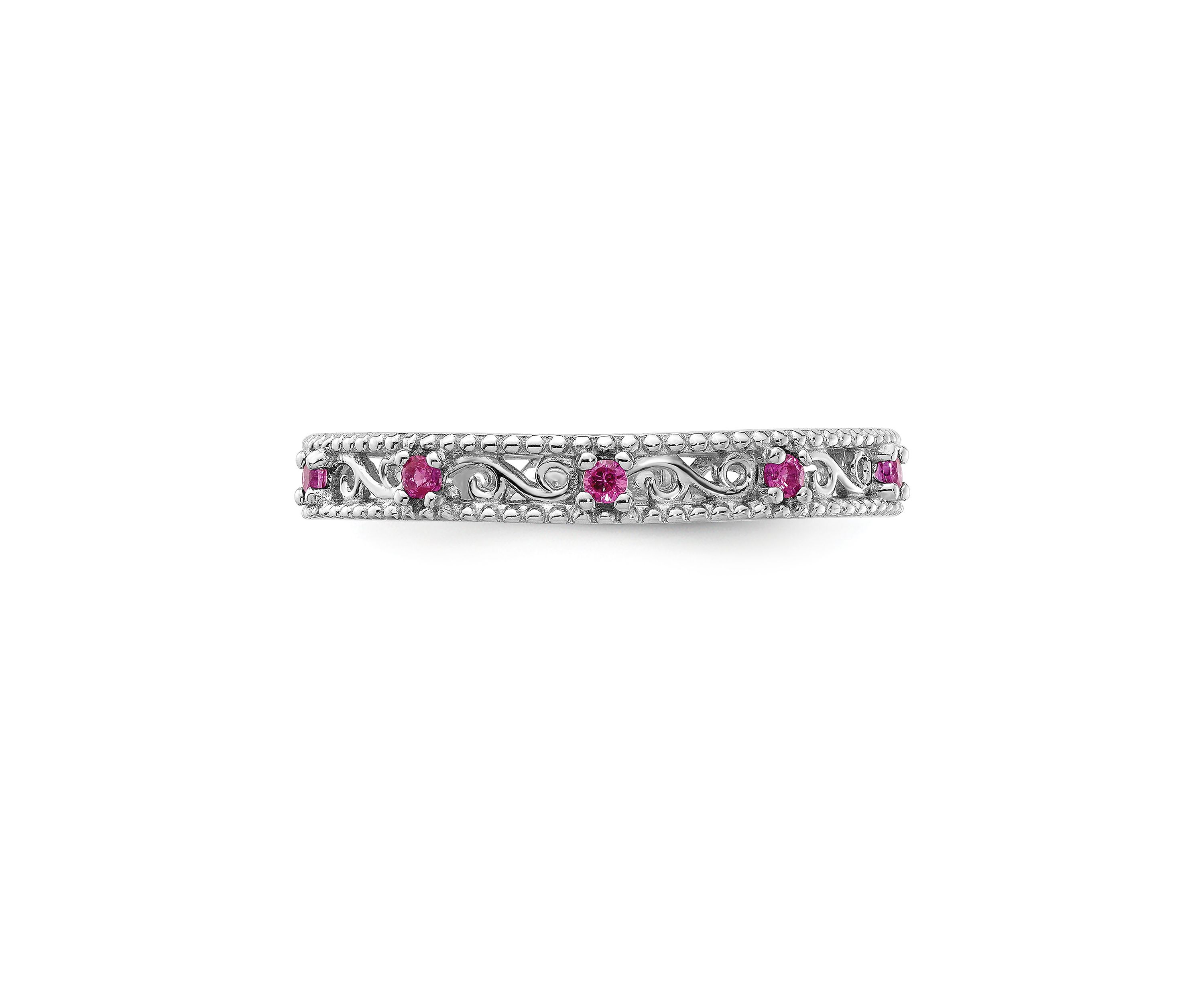 Lab Created 1/5 ct. t.w. Created Ruby Stackable Expressions Ring in Sterling Silver