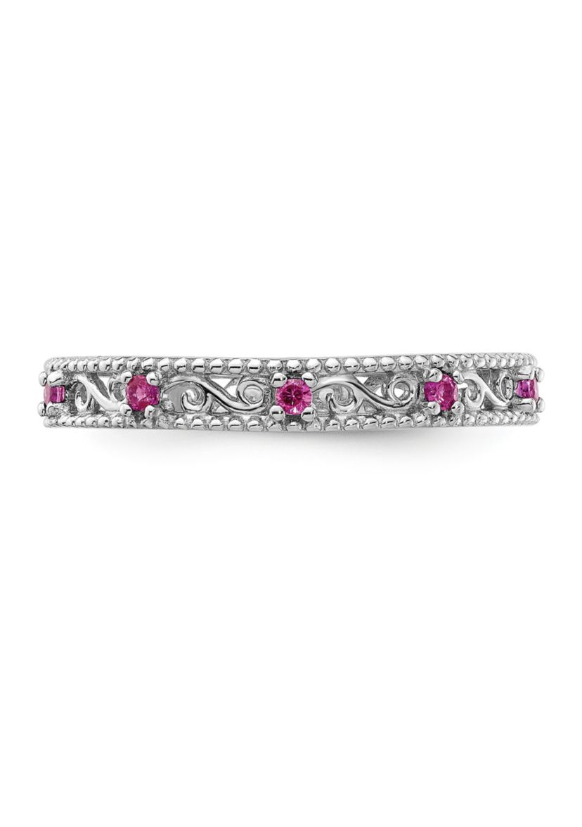 Lab Created 1/5 ct. t.w. Created Ruby Stackable Expressions Ring in Sterling Silver