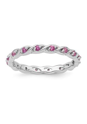 Belk & Co 1/4 ct. t.w. Lab Created Pink Sapphire Ring in Sterling Silver, 10