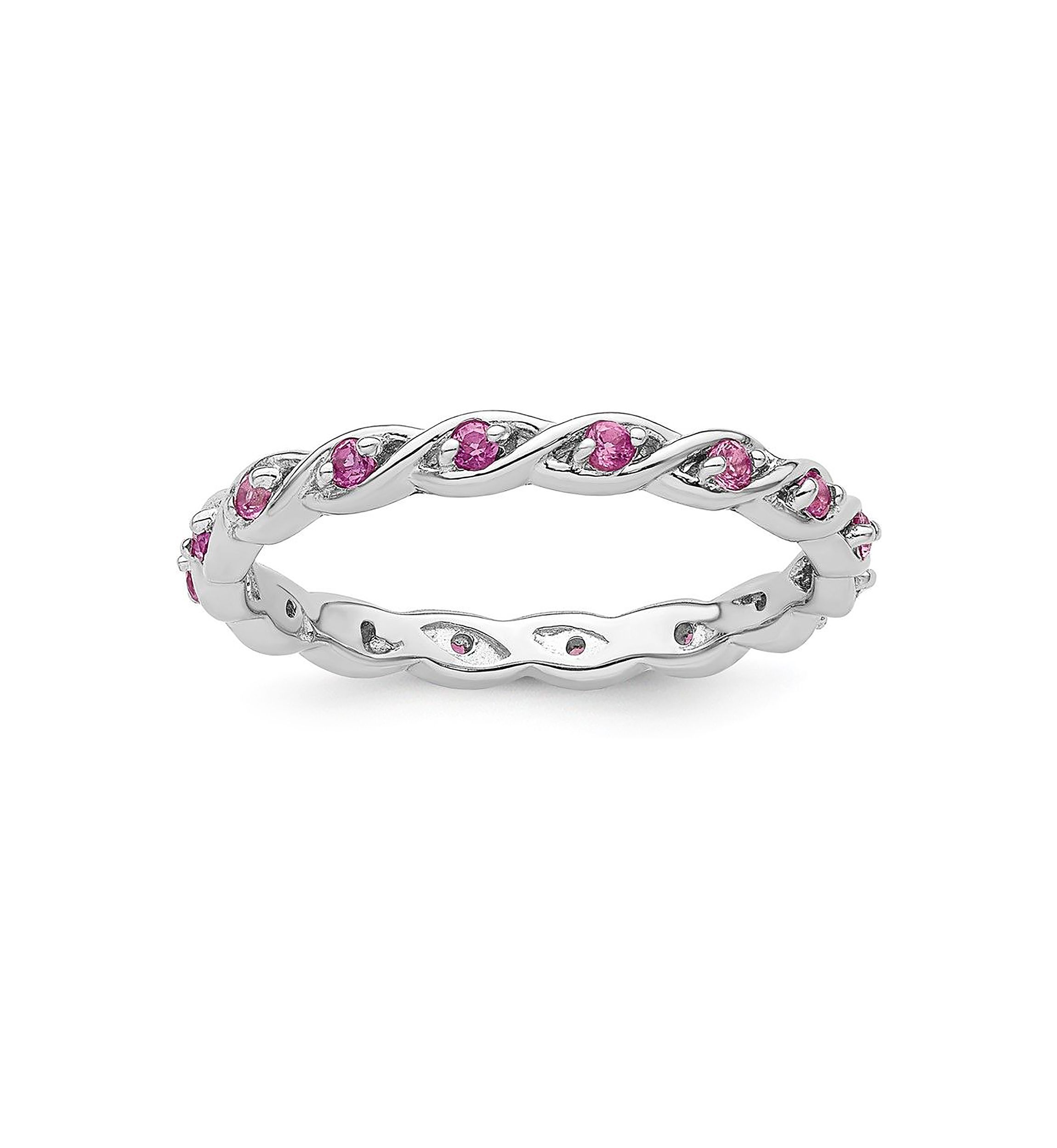 1/3 ct. t.w. Lab Created Pink Sapphire Ring in Sterling Silver