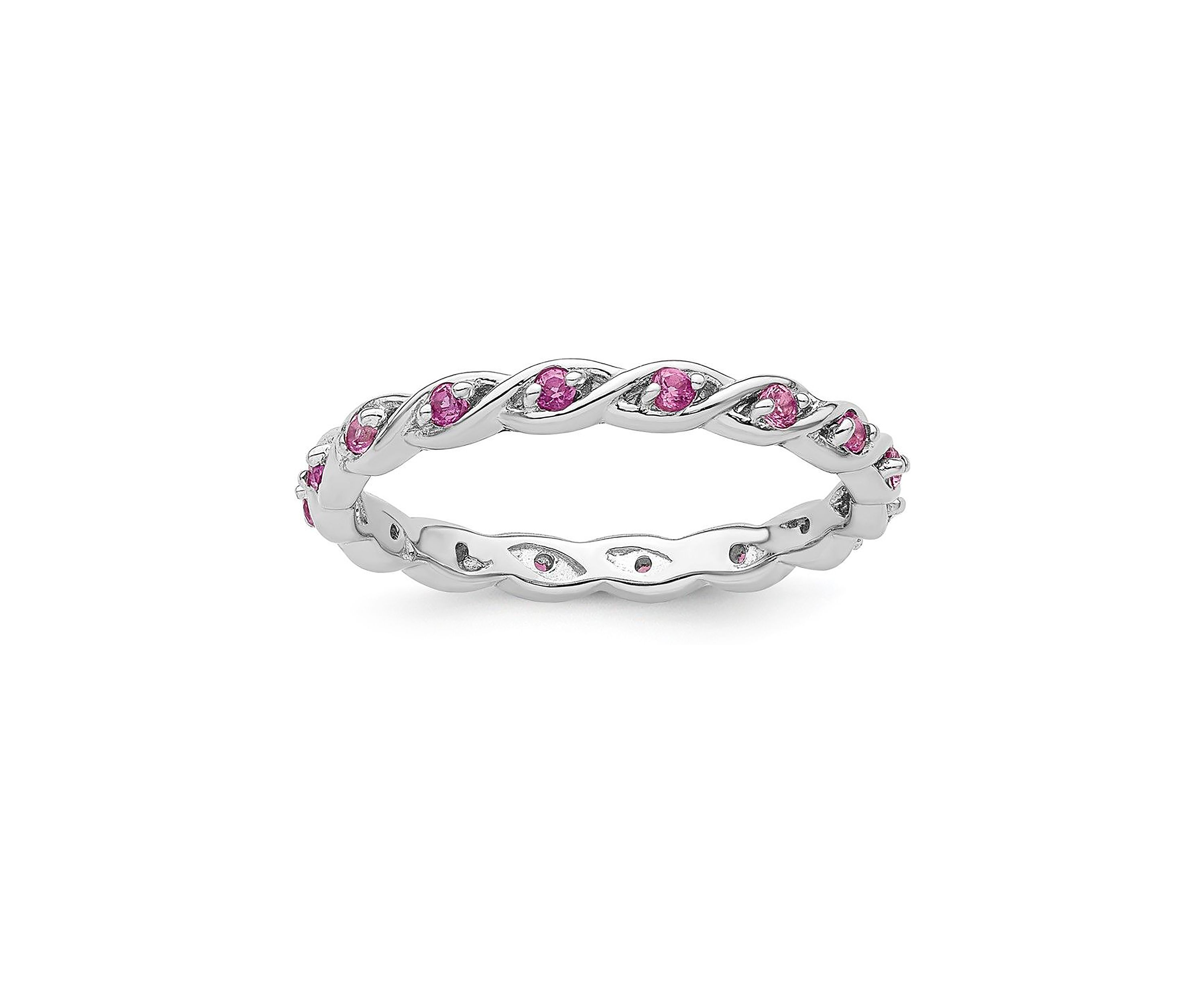 1/4 ct. t.w. Lab Created Pink Sapphire Stackable Expressions Ring in Sterling Silver