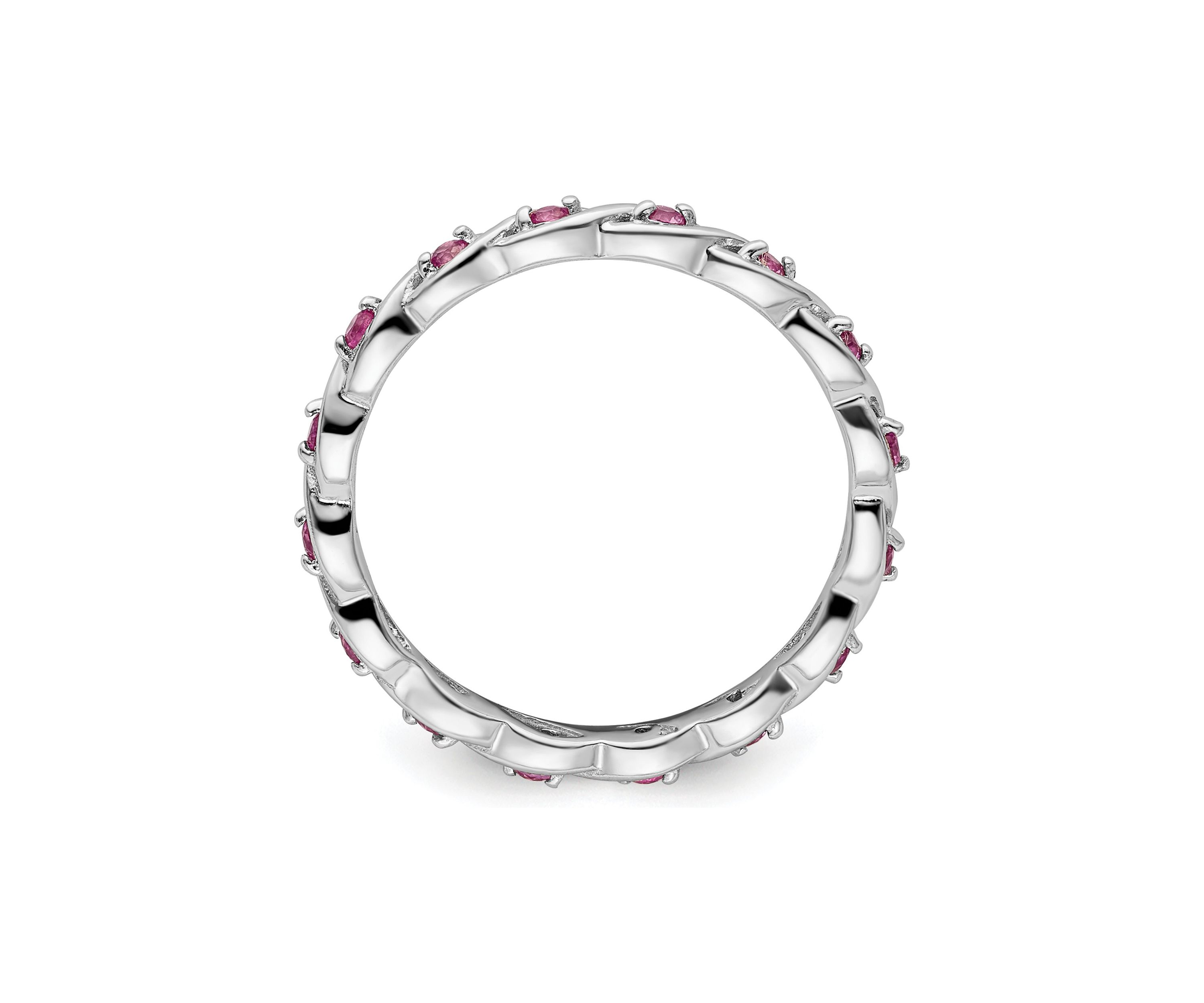 1/4 ct. t.w. Lab Created Pink Sapphire Stackable Expressions Ring in Sterling Silver