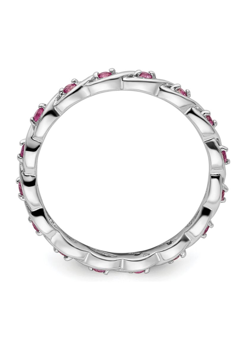 1/4 ct. t.w. Lab Created Pink Sapphire Stackable Expressions Ring in Sterling Silver