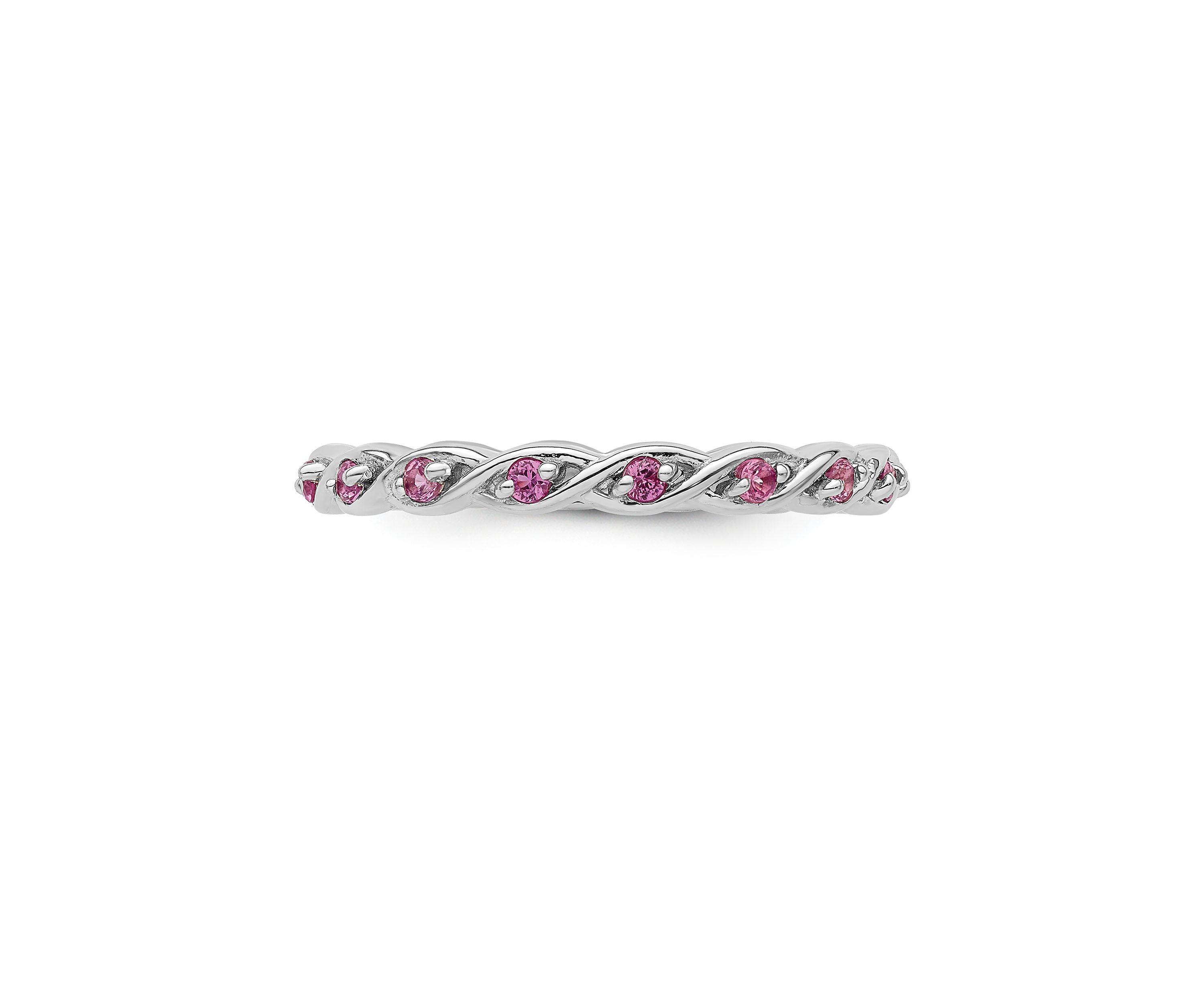 1/4 ct. t.w. Lab Created Pink Sapphire Stackable Expressions Ring in Sterling Silver