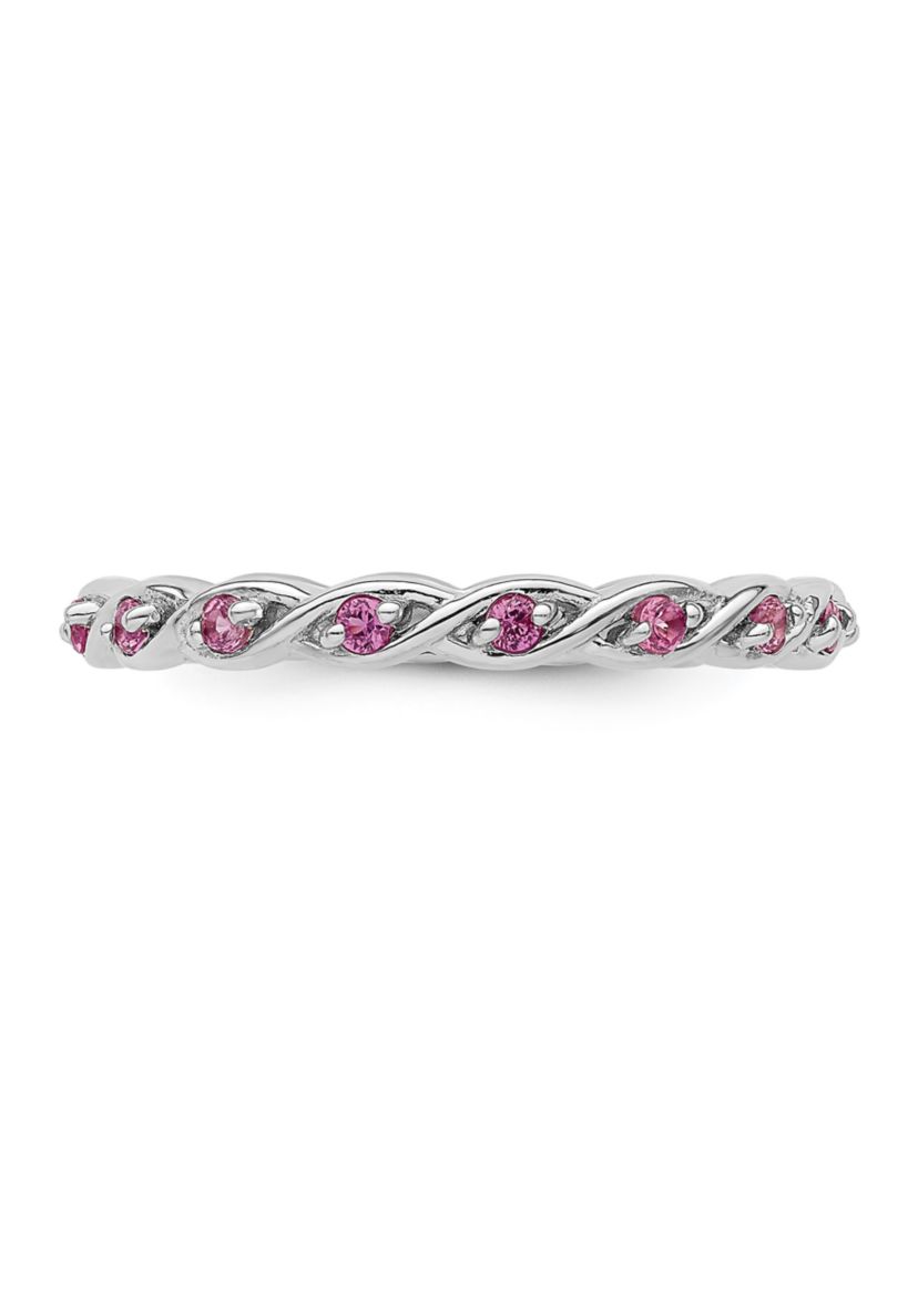 1/4 ct. t.w. Lab Created Pink Sapphire Stackable Expressions Ring in Sterling Silver