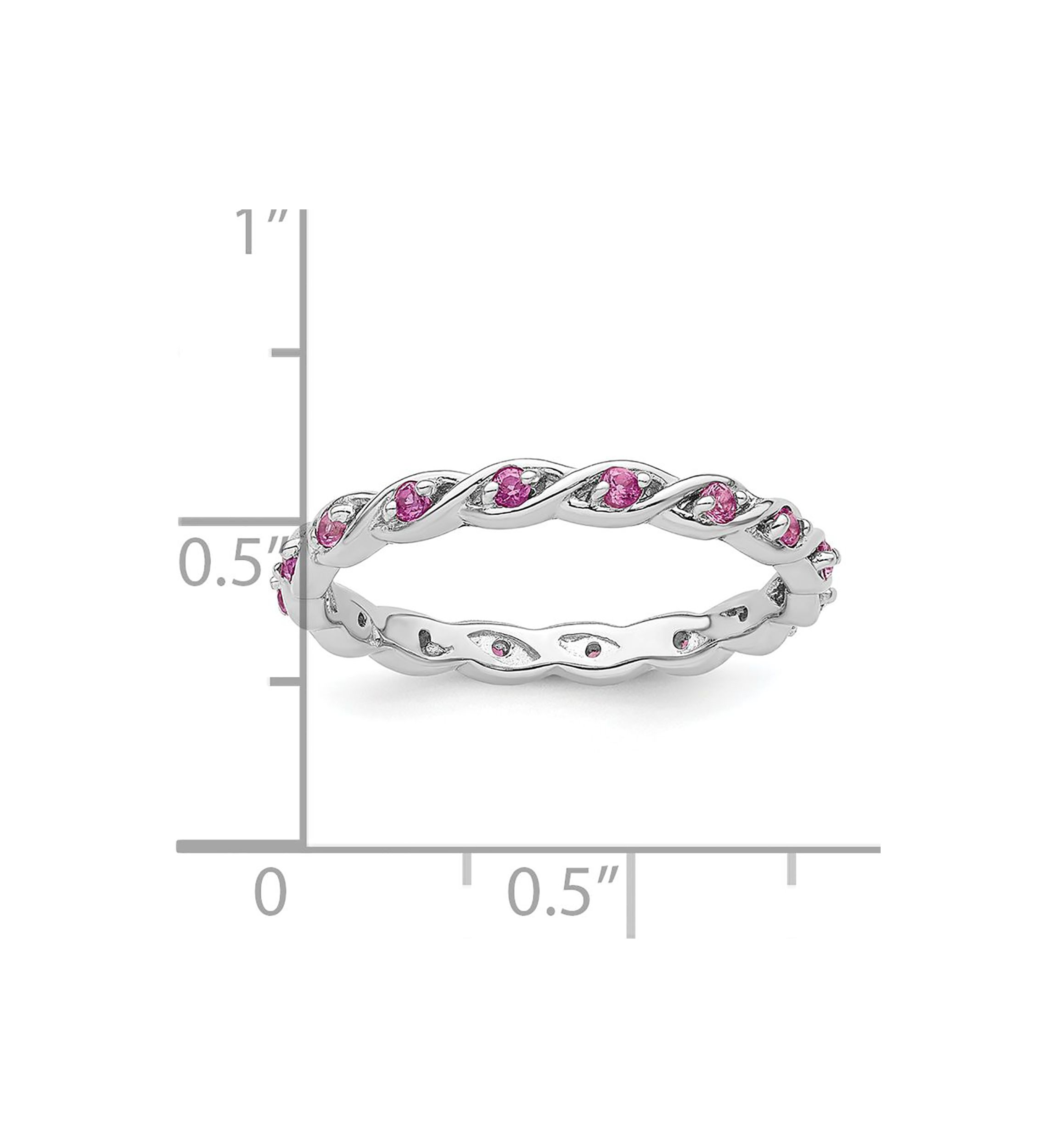 1/3 ct. t.w. Lab Created Pink Sapphire Ring in Sterling Silver