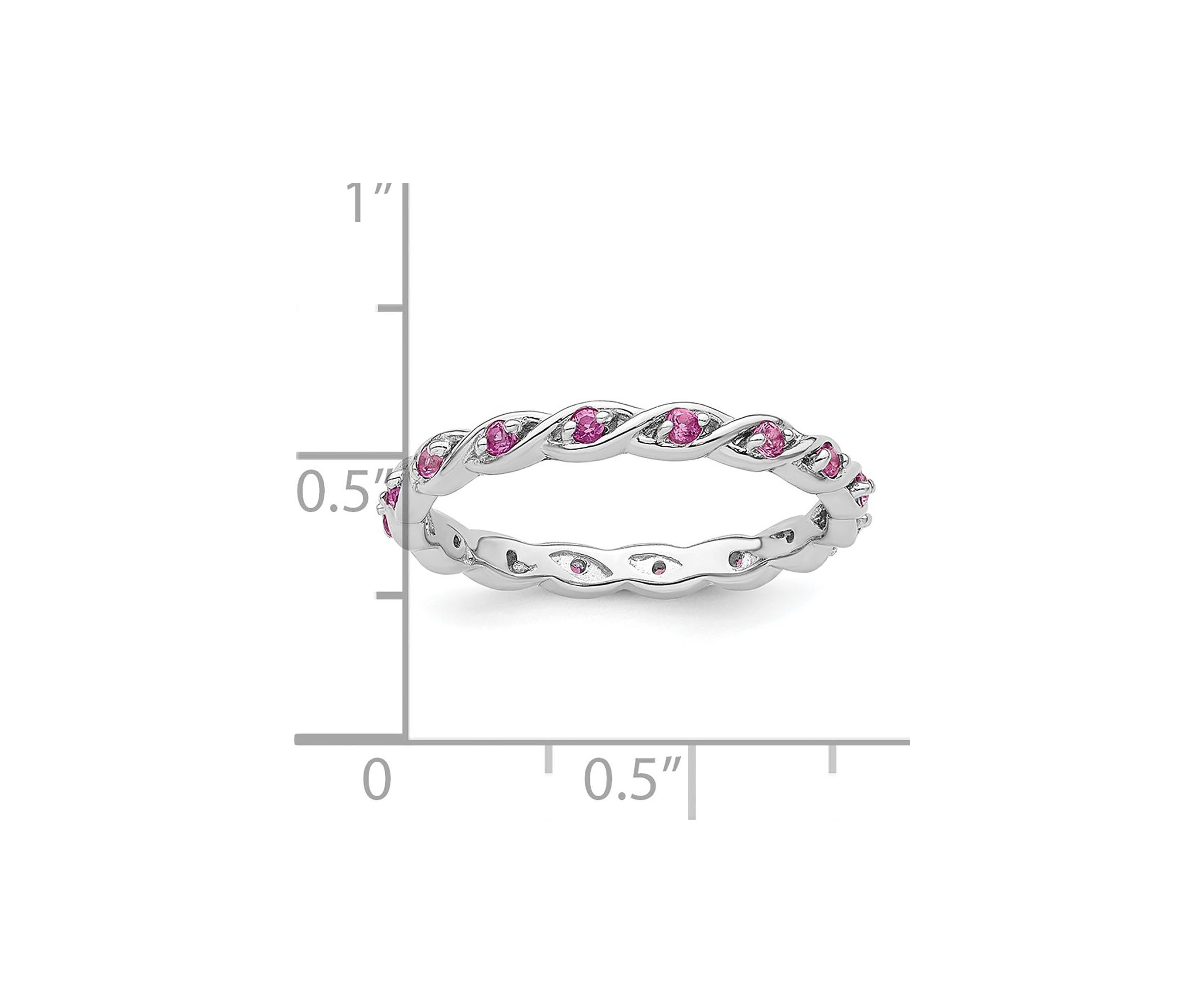 1/4 ct. t.w. Lab Created Pink Sapphire Stackable Expressions Ring in Sterling Silver