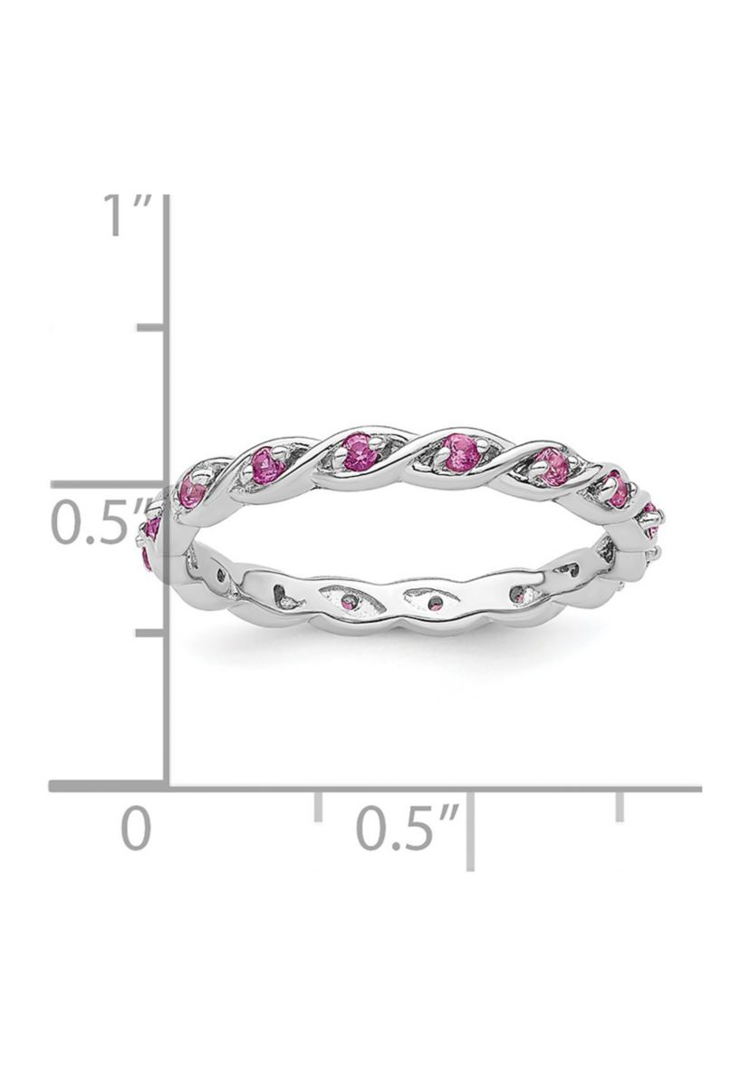 1/4 ct. t.w. Lab Created Pink Sapphire Stackable Expressions Ring in Sterling Silver