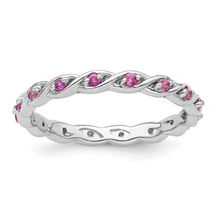1/4 ct. t.w. Lab Created Pink Sapphire Stackable Expressions Ring in Sterling Silver